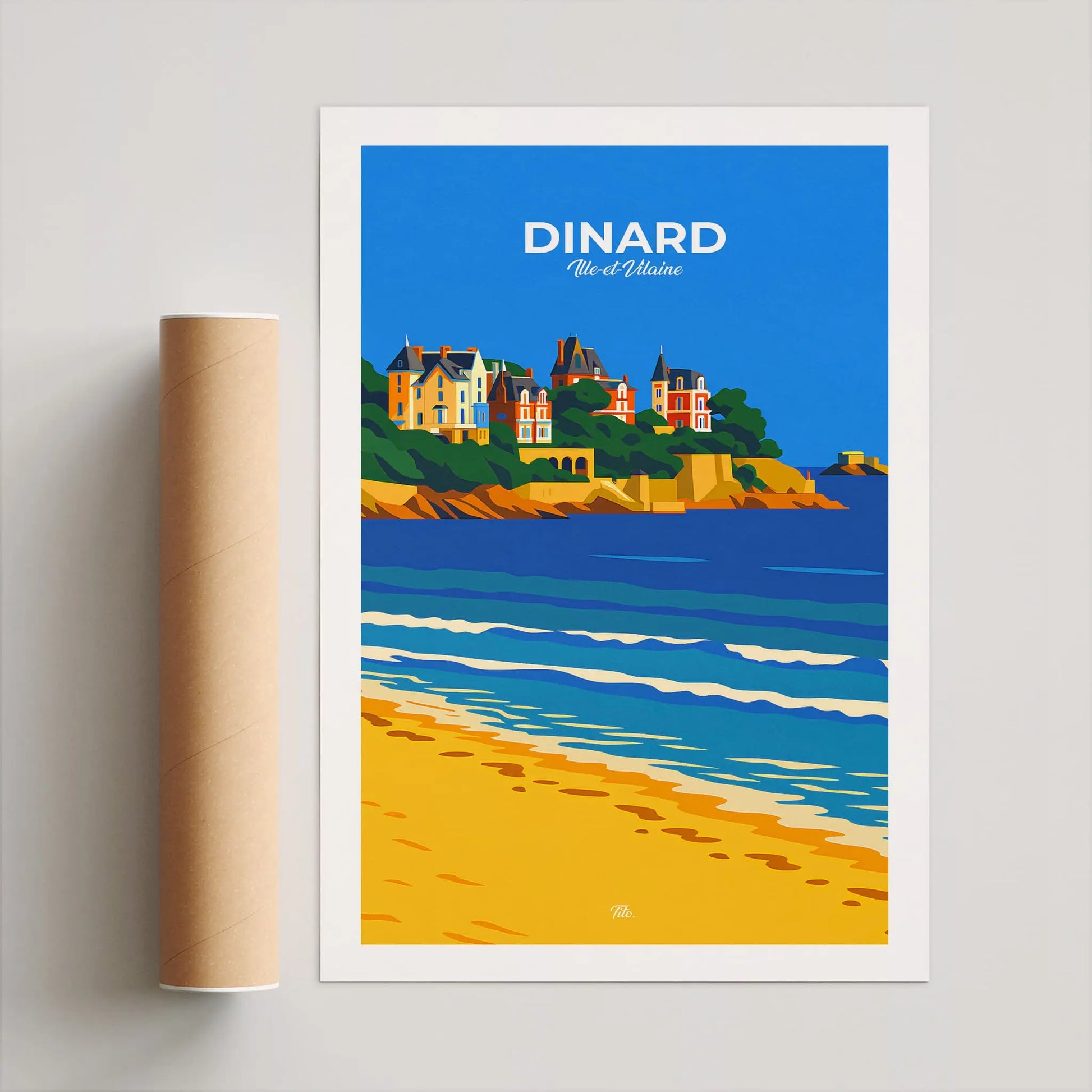 Affiche Dinard - Poster vintage, impression artistique murale