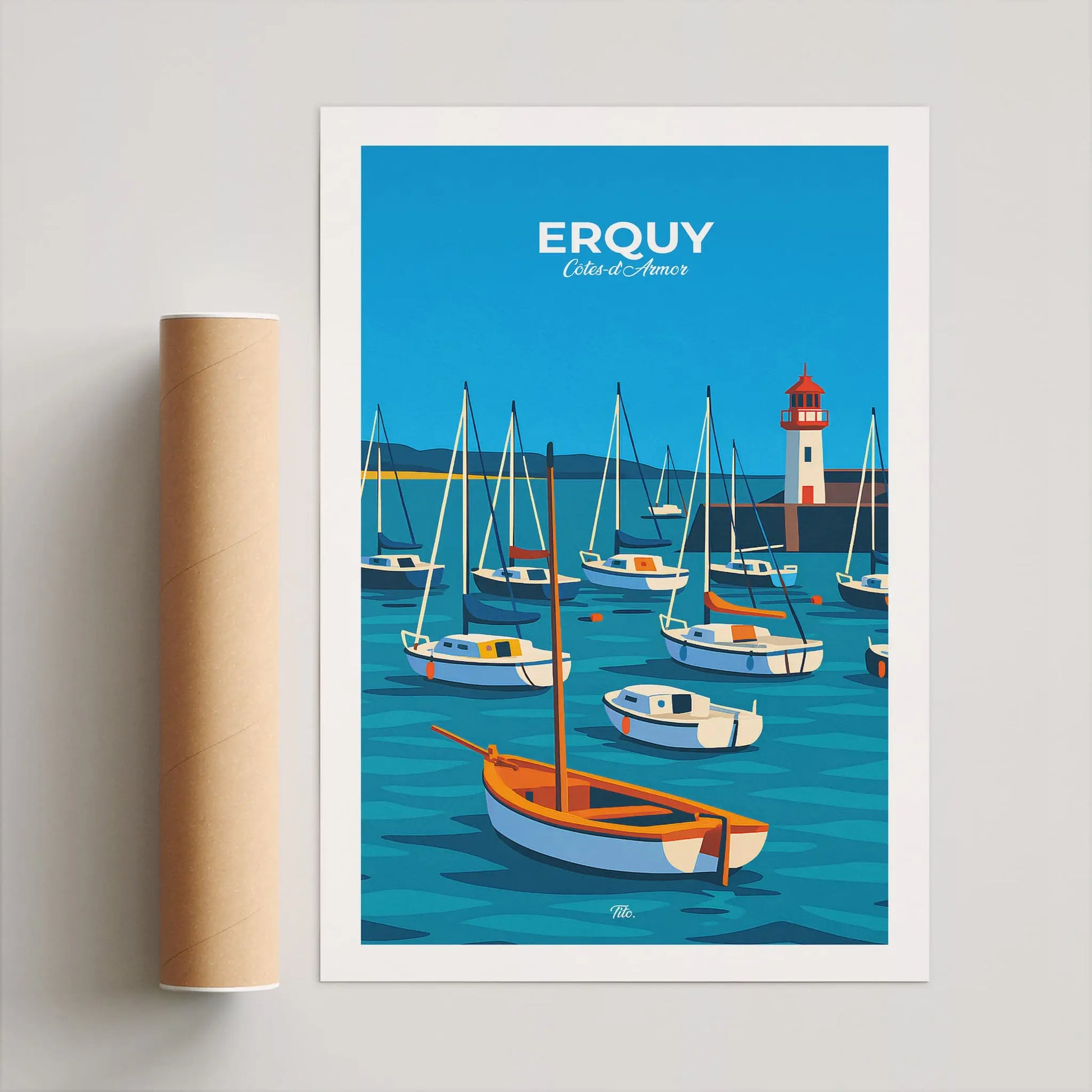 Affiche Erquy - Poster vintage, impression artistique murale