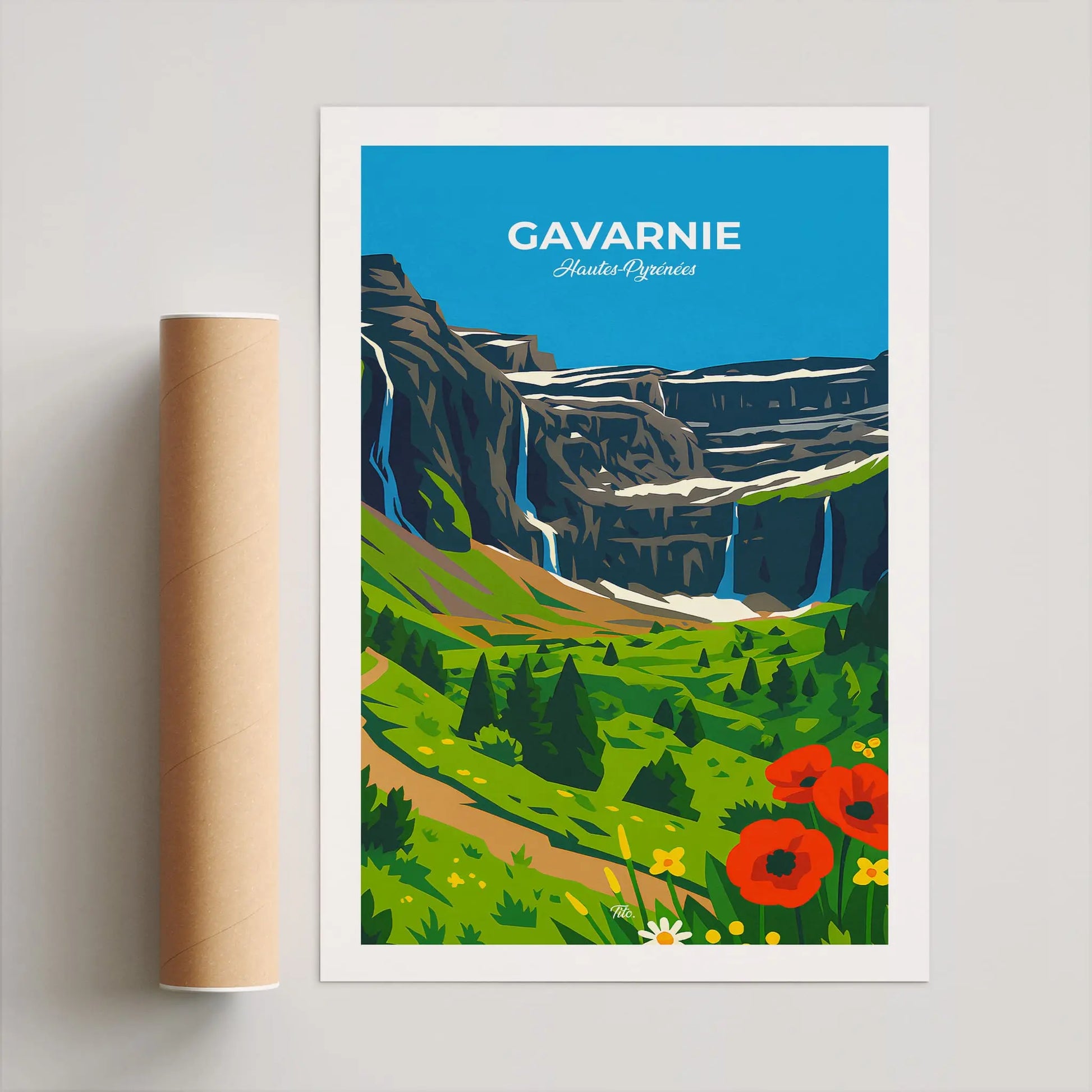 Affiche Gavarnie - Poster vintage, impression artistique murale