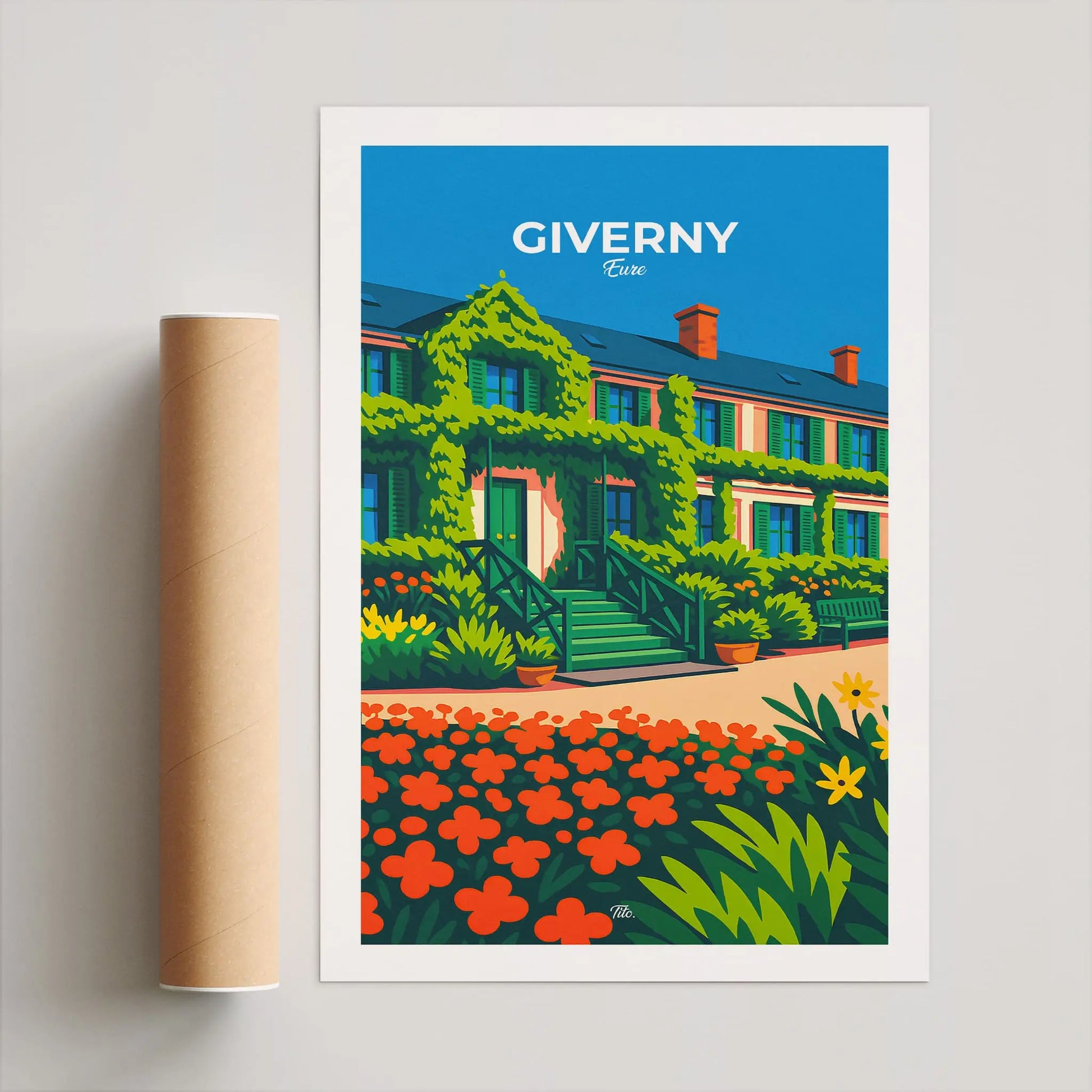 Affiche Giverny - Poster vintage, impression artistique murale