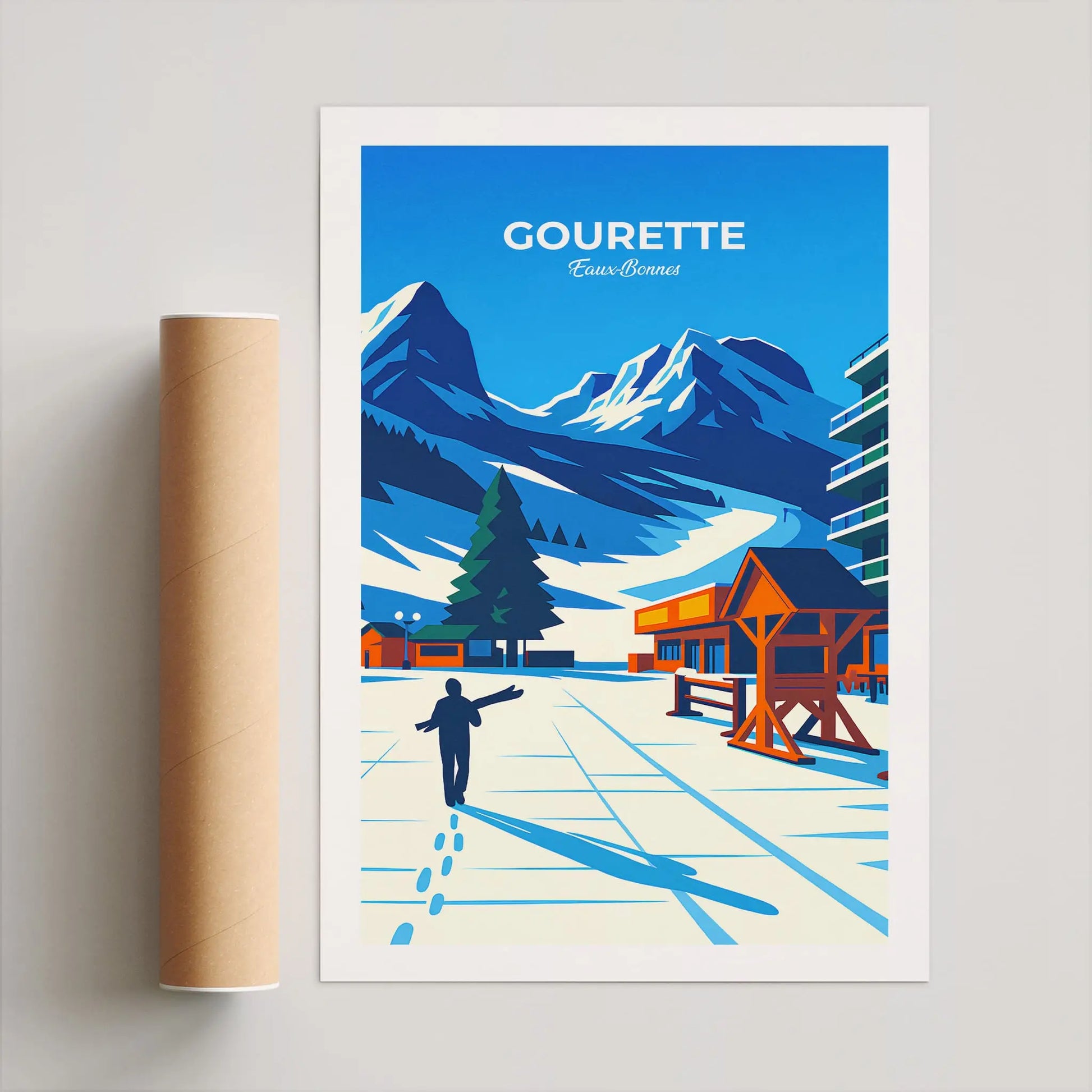 Affiche Gourette - Poster vintage, impression artistique murale