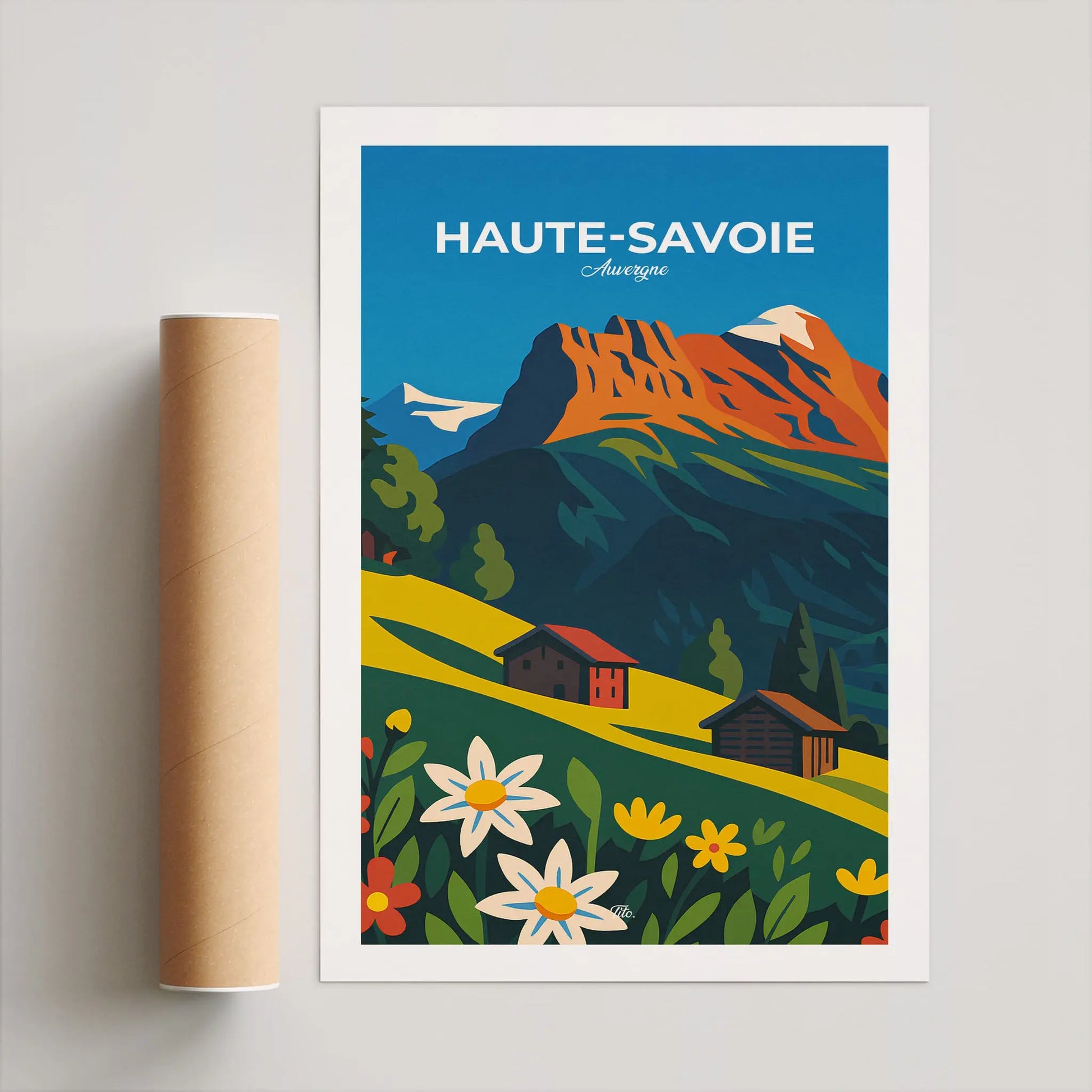 Affiche Haute-Savoie - Poster vintage, impression artistique murale