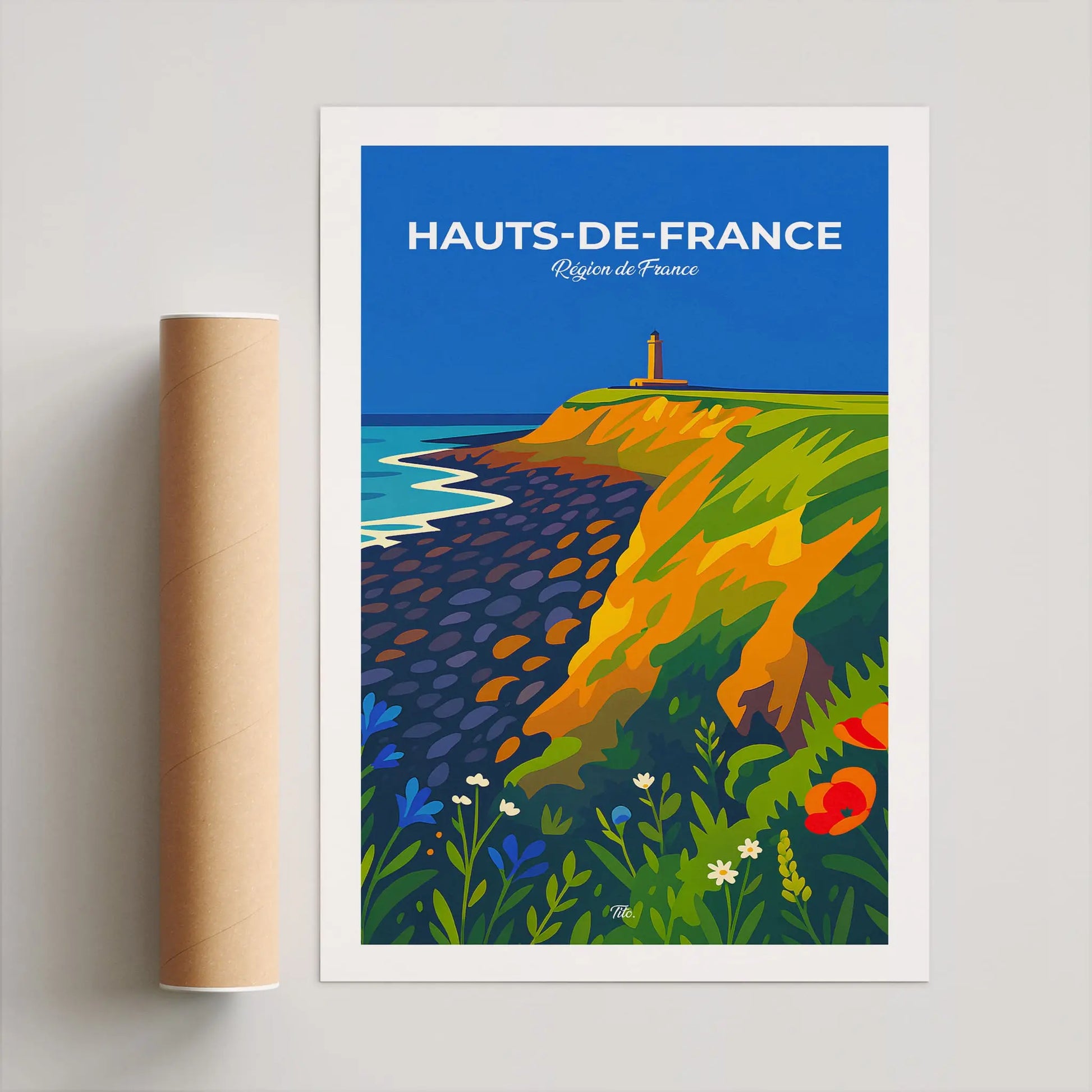 Affiche Hauts-de-France - Poster vintage, impression artistique murale