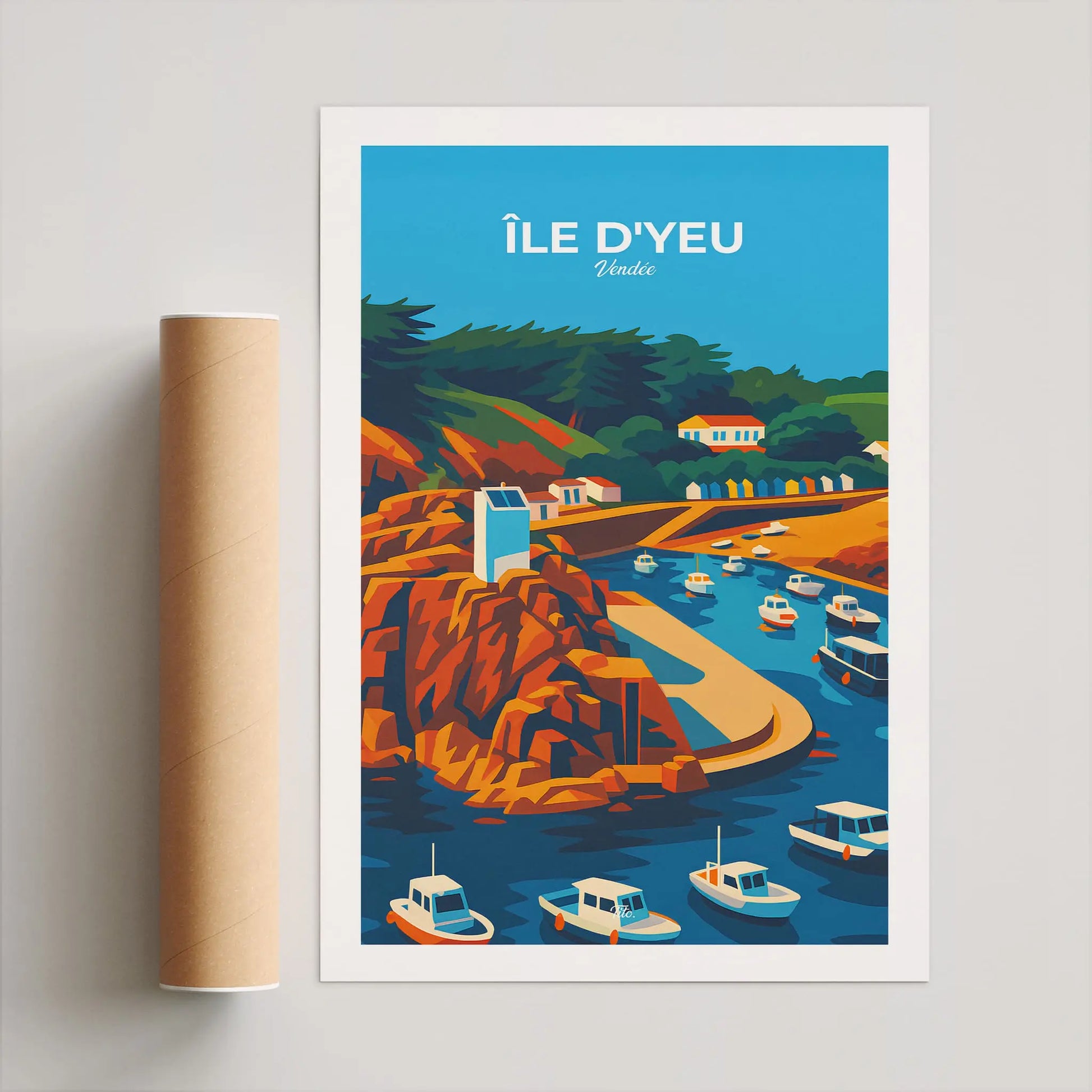 Affiche Île d’Yeu - Poster vintage, impression artistique murale