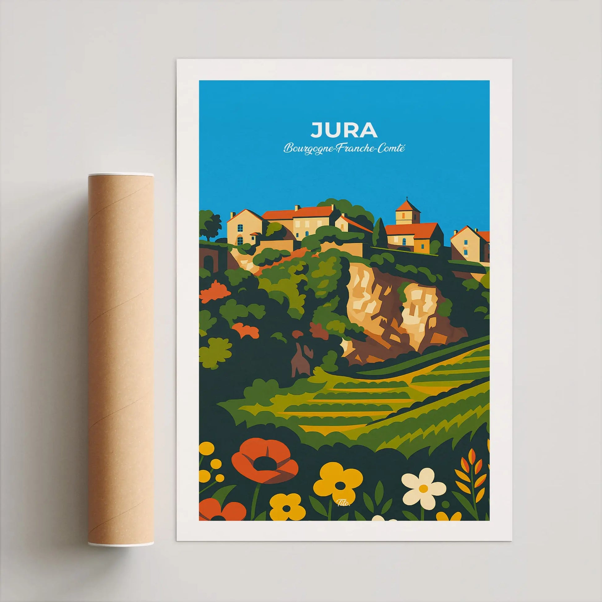 Affiche Jura - Poster vintage, impression artistique murale