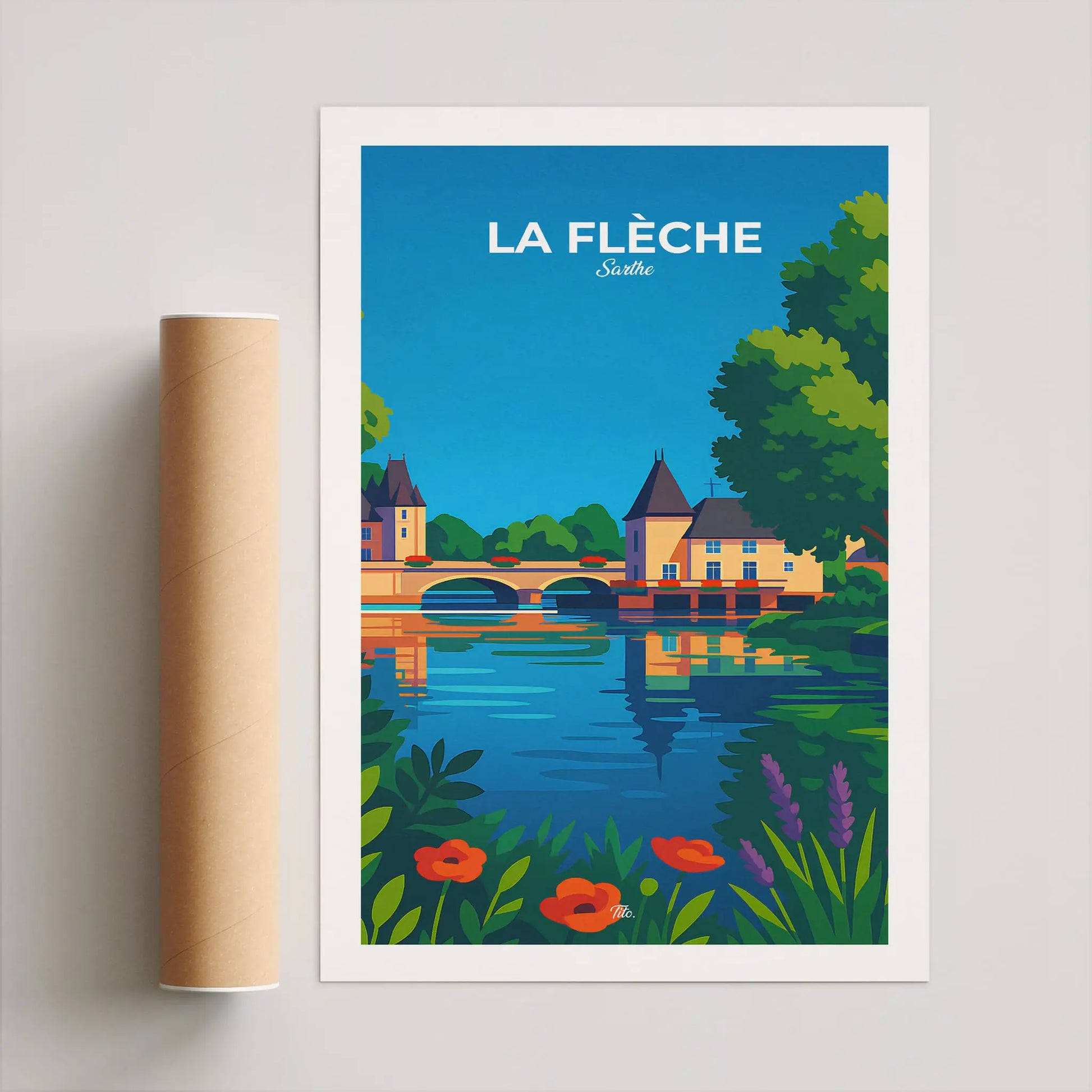 Affiche La Flèche - Poster vintage, impression artistique murale