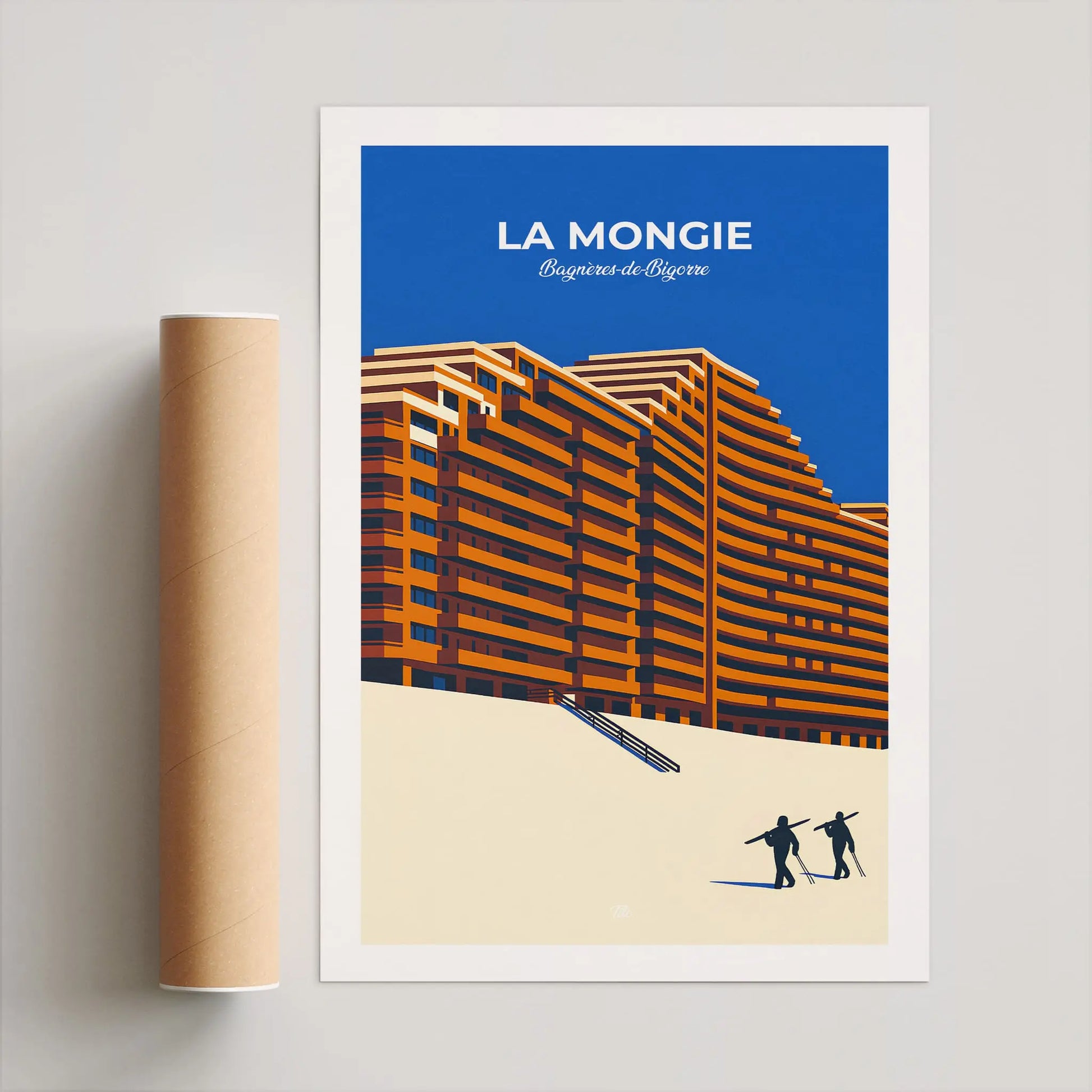 Affiche La Mongie - Poster vintage, impression artistique murale