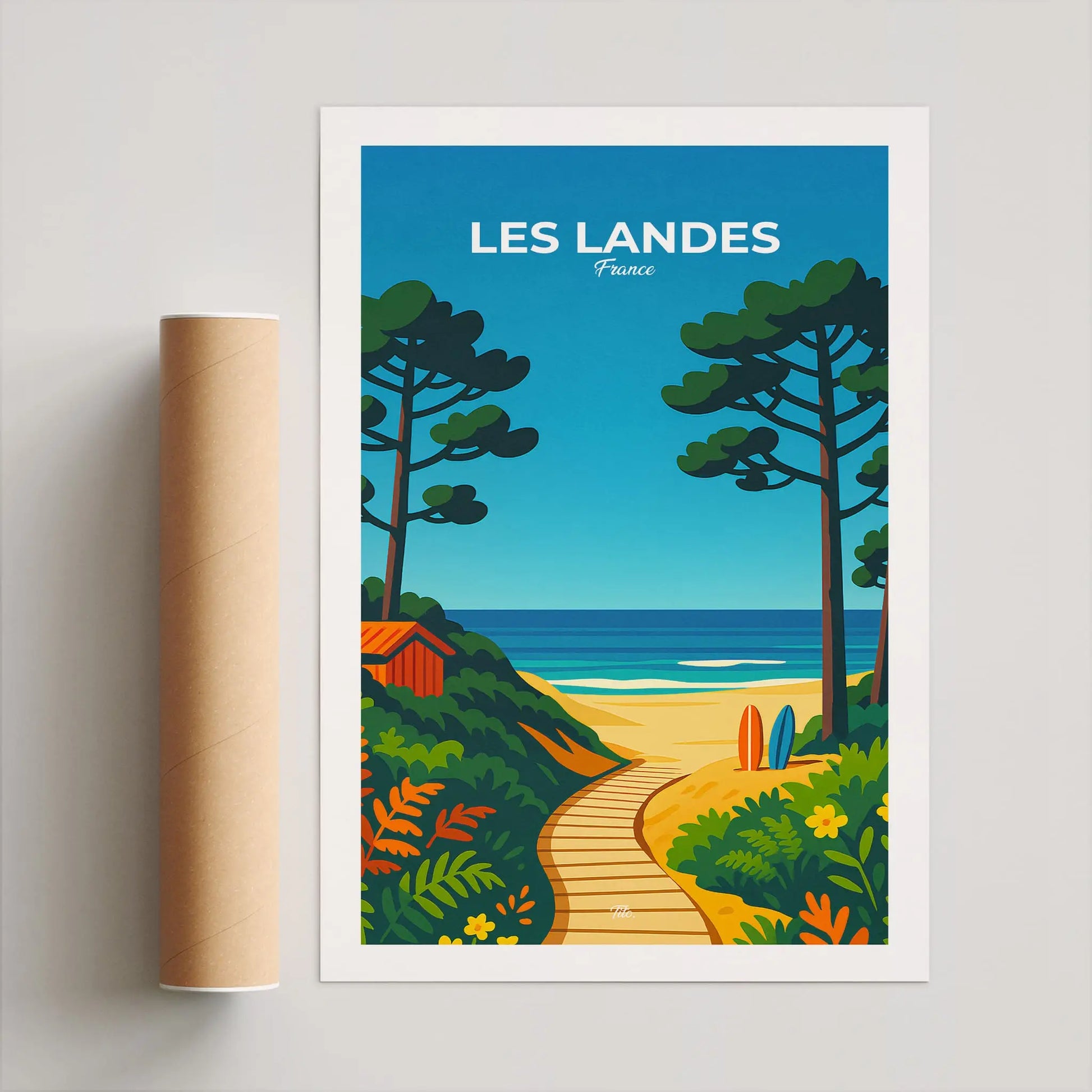 Affiche Landes - Poster vintage, impression artistique murale