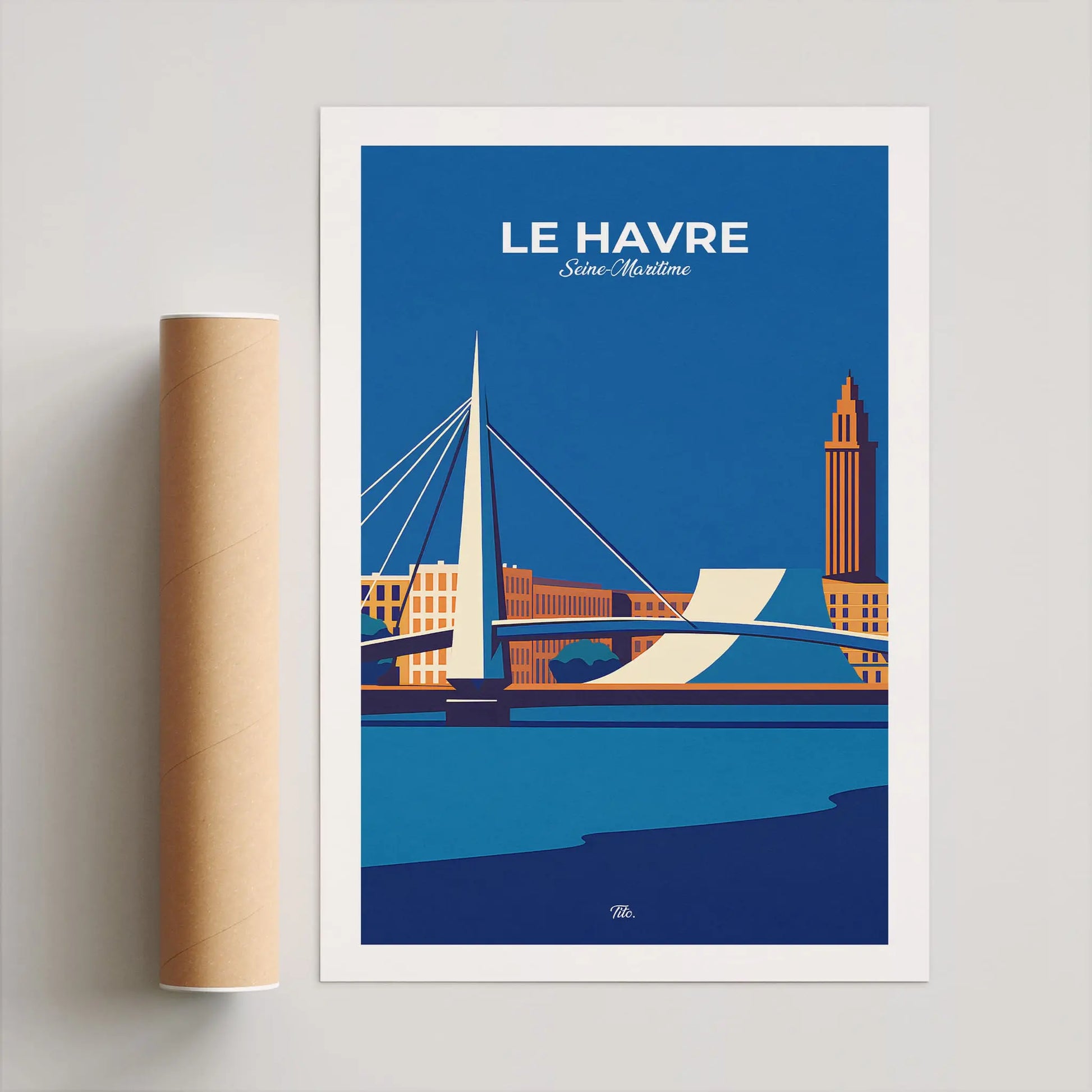 Affiche Le Havre - Poster vintage, impression artistique murale