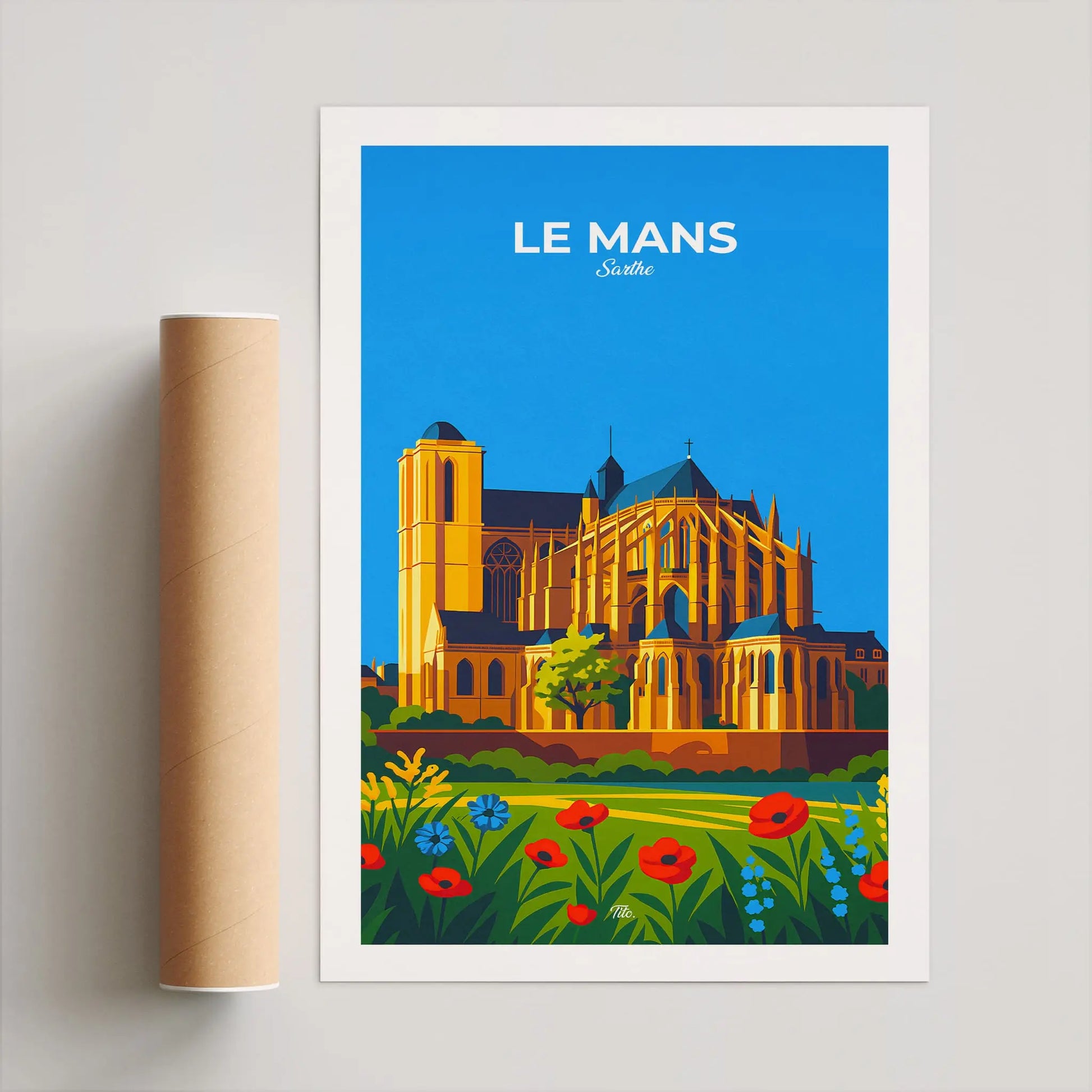 Affiche Le Mans - Poster vintage, impression artistique murale