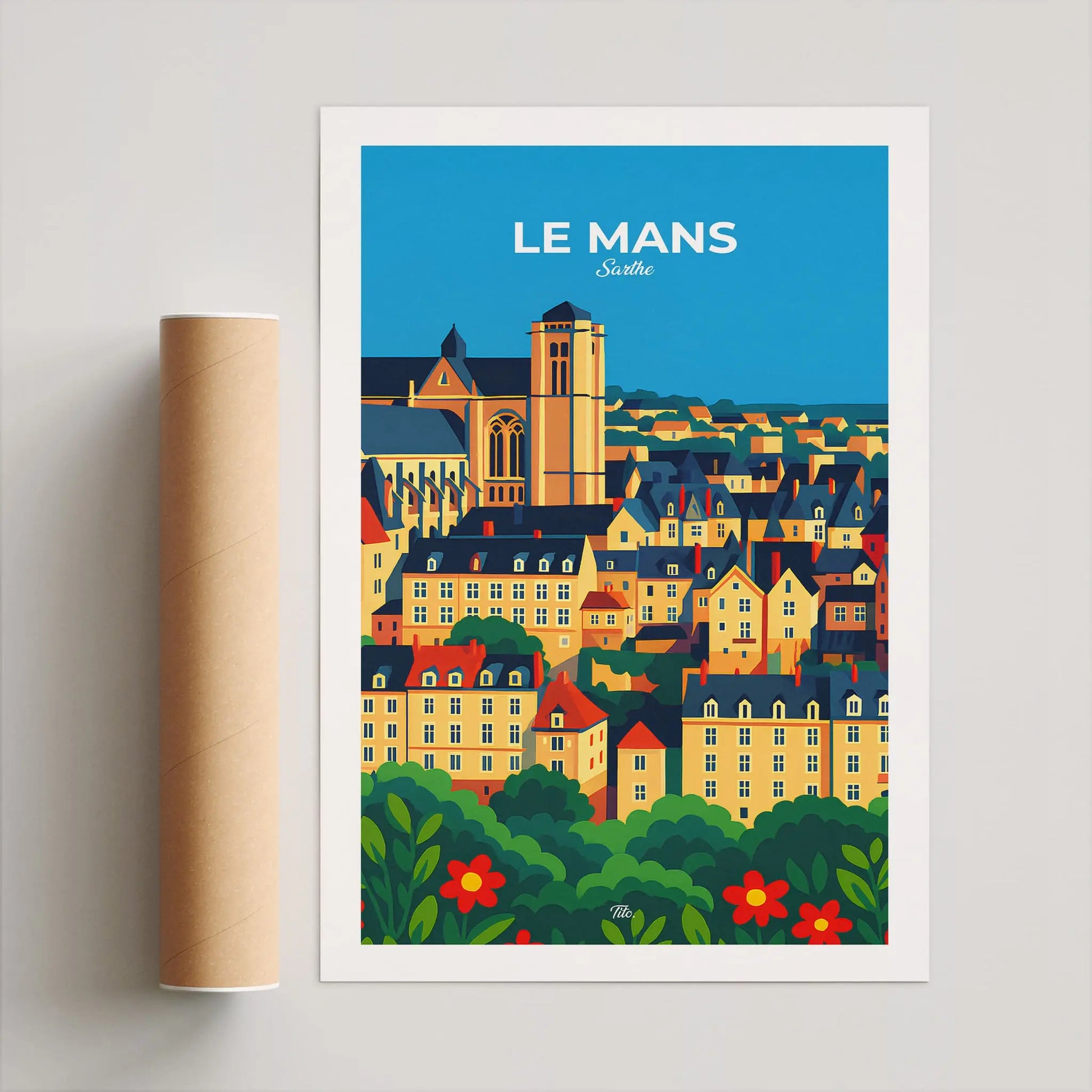 Affiche Le Mans - Poster vintage, impression artistique murale