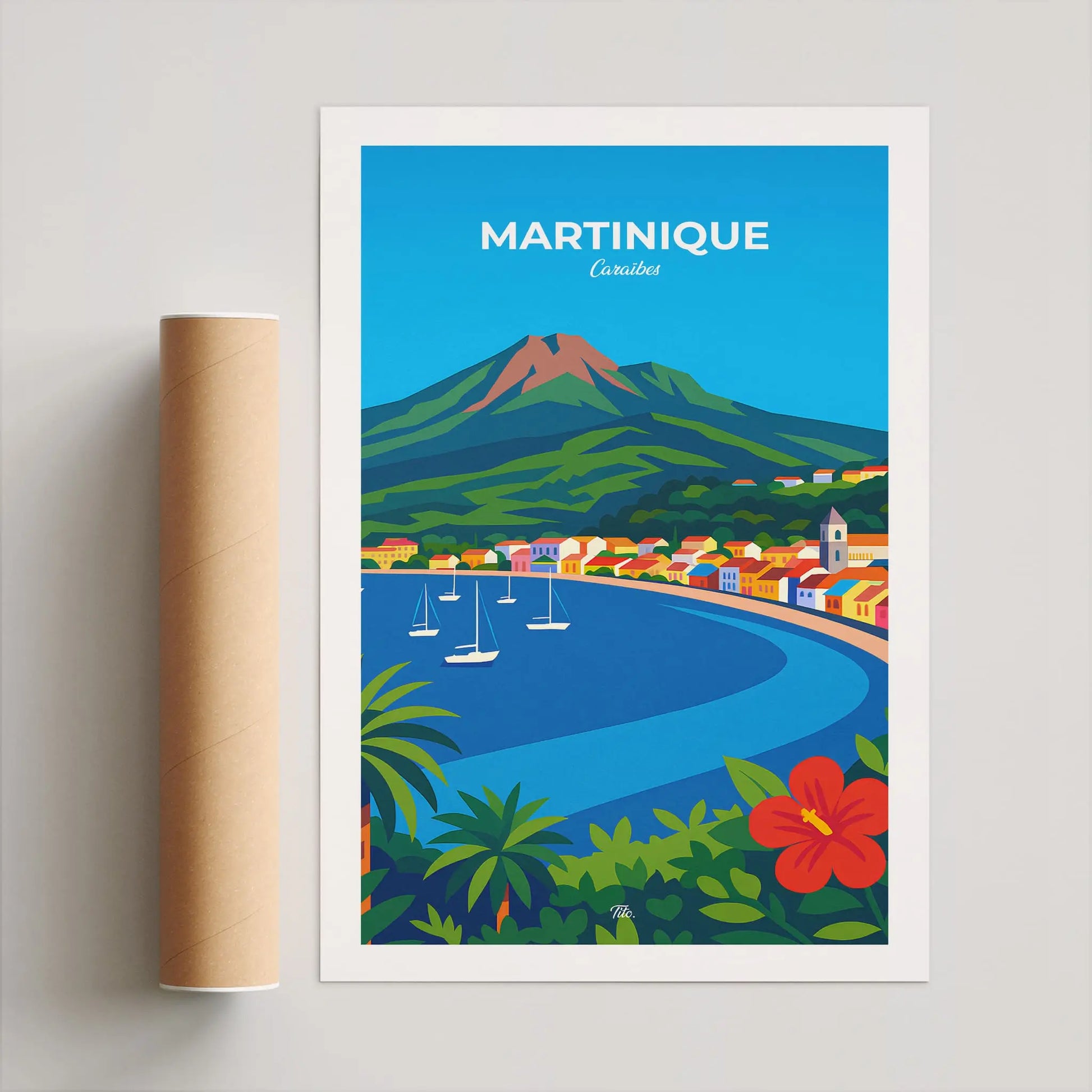 Affiche Martinique - Poster vintage, impression artistique murale