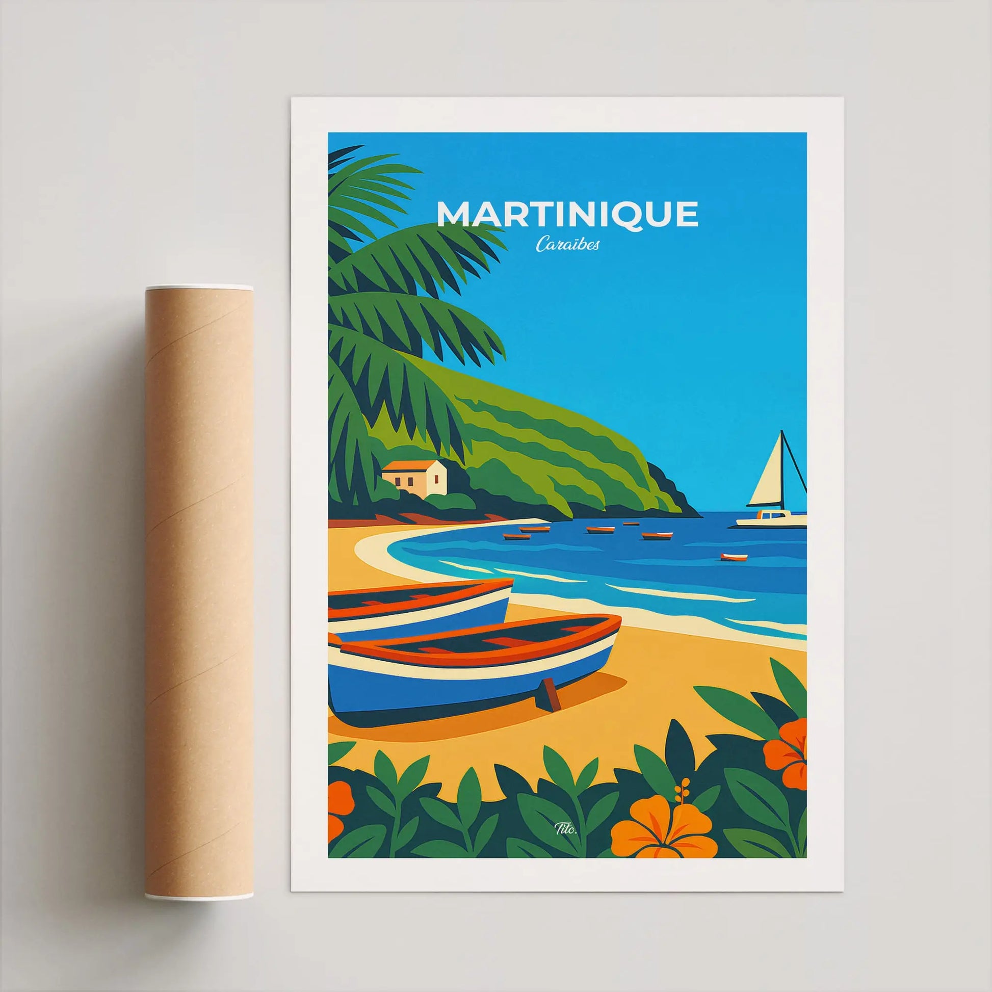 Affiche Martinique - Poster vintage, impression artistique murale
