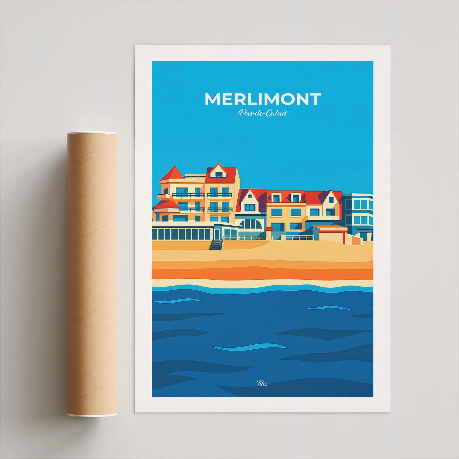 Affiche Merlimont - Poster vintage, impression artistique murale