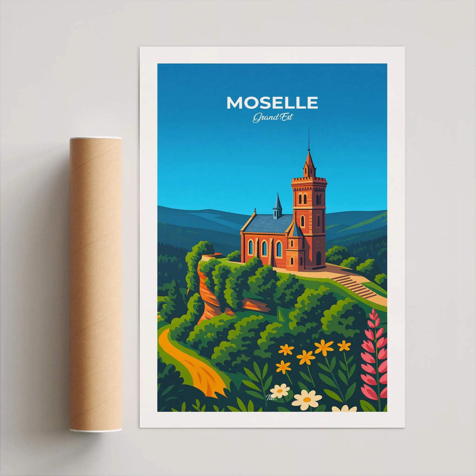 Affiche Moselle - Poster vintage, impression artistique murale