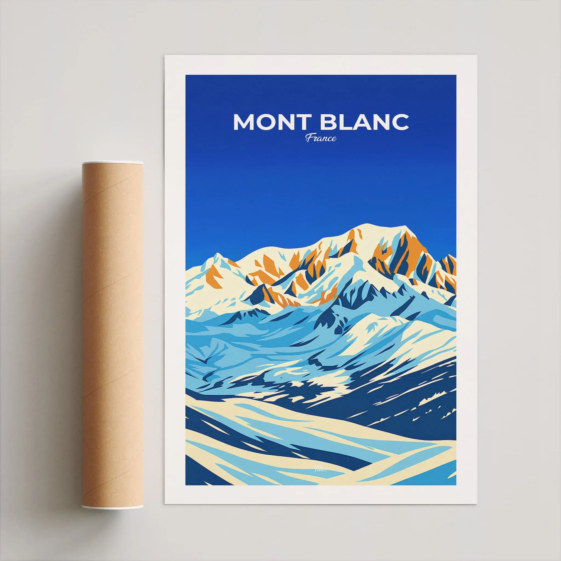 Affiche Mont Blanc - Poster vintage, impression artistique murale