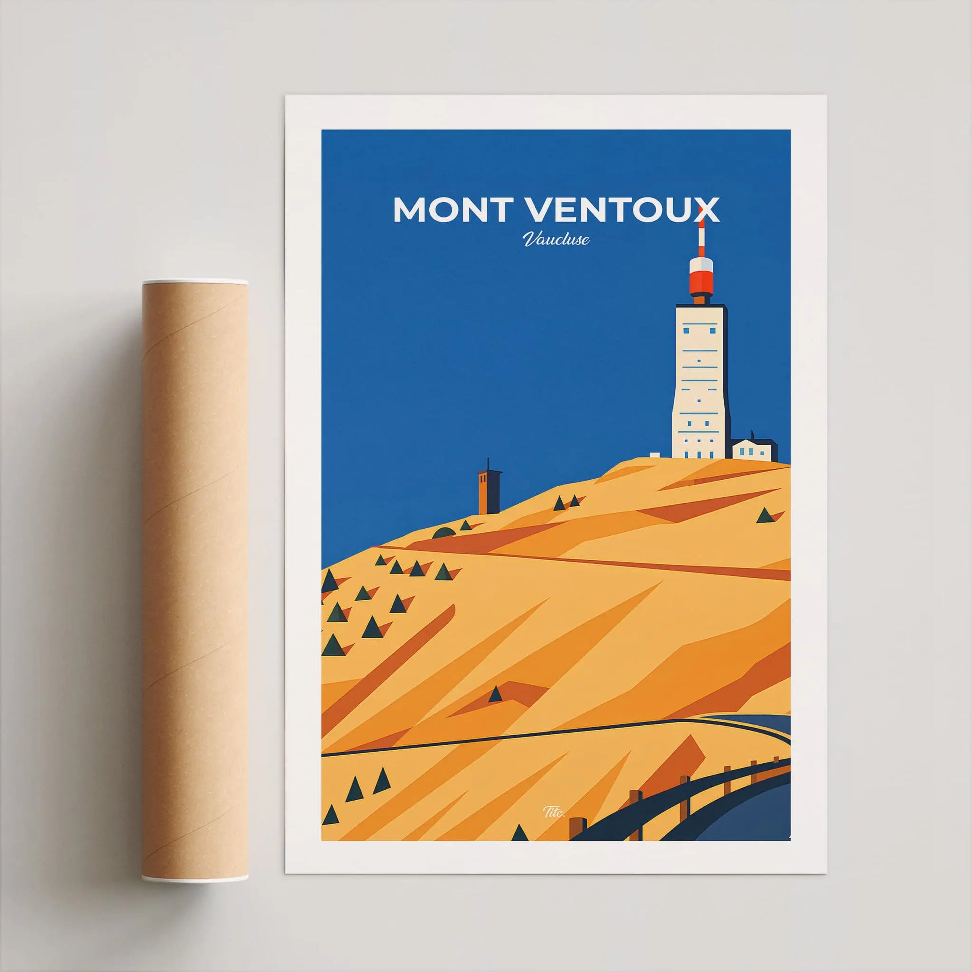 Affiche Mont Ventoux - Poster vintage, impression artistique murale