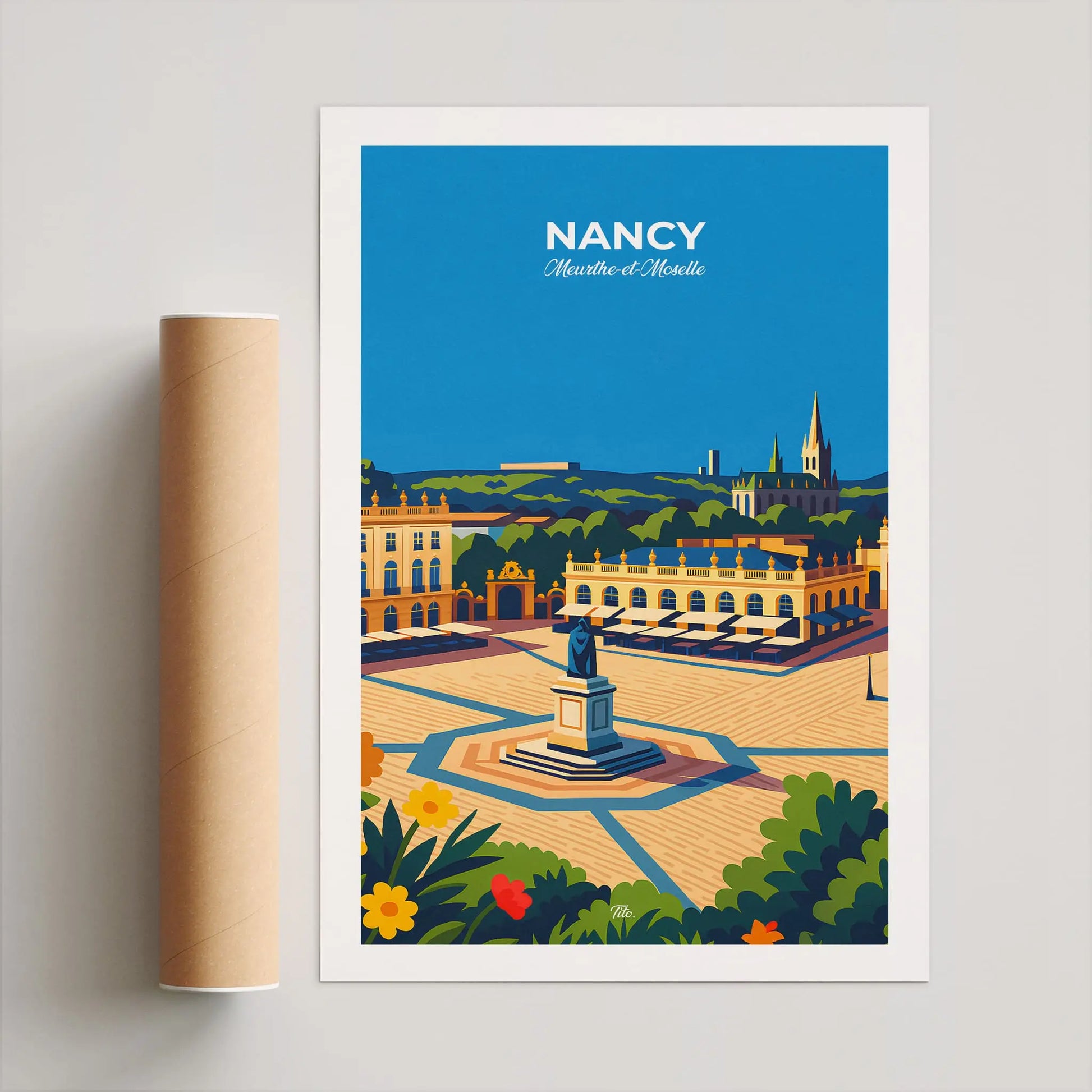 Affiche Nancy - Poster vintage, impression artistique murale