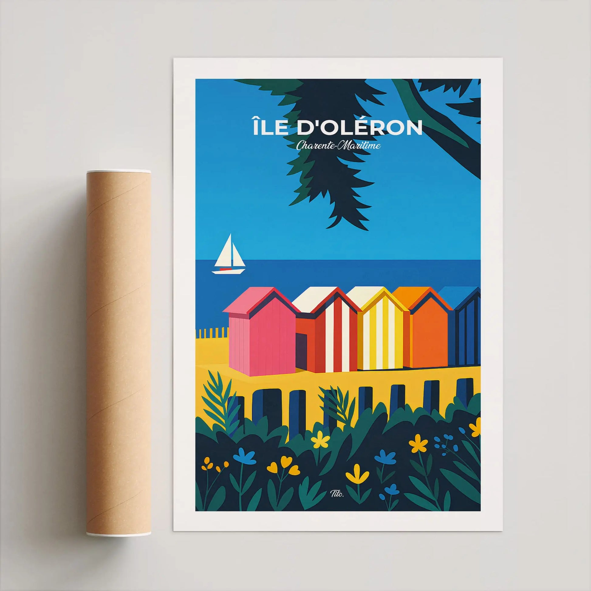 Affiche Île d’Oléron - Poster vintage, impression artistique murale
