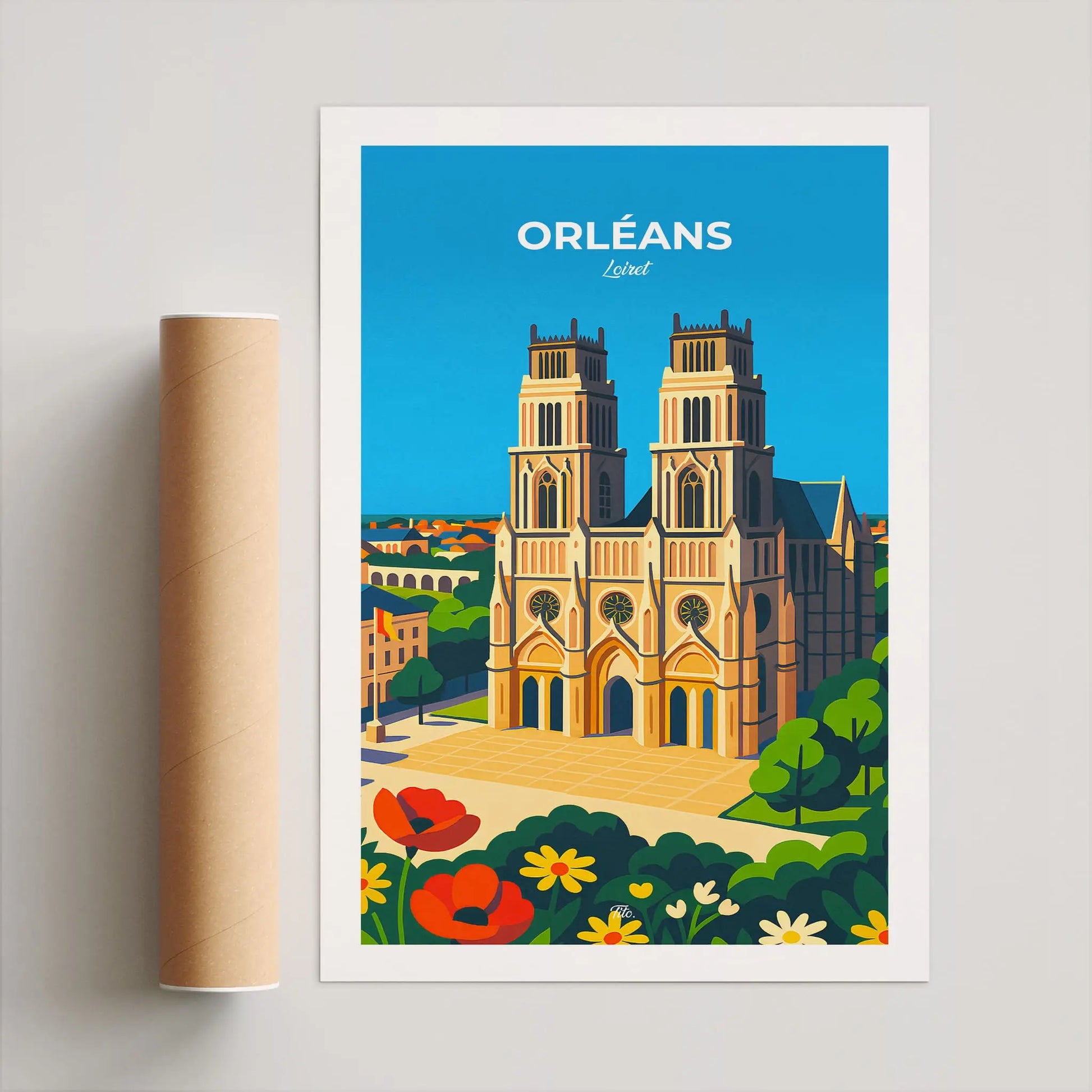 Affiche Orléans - Poster vintage, impression artistique murale