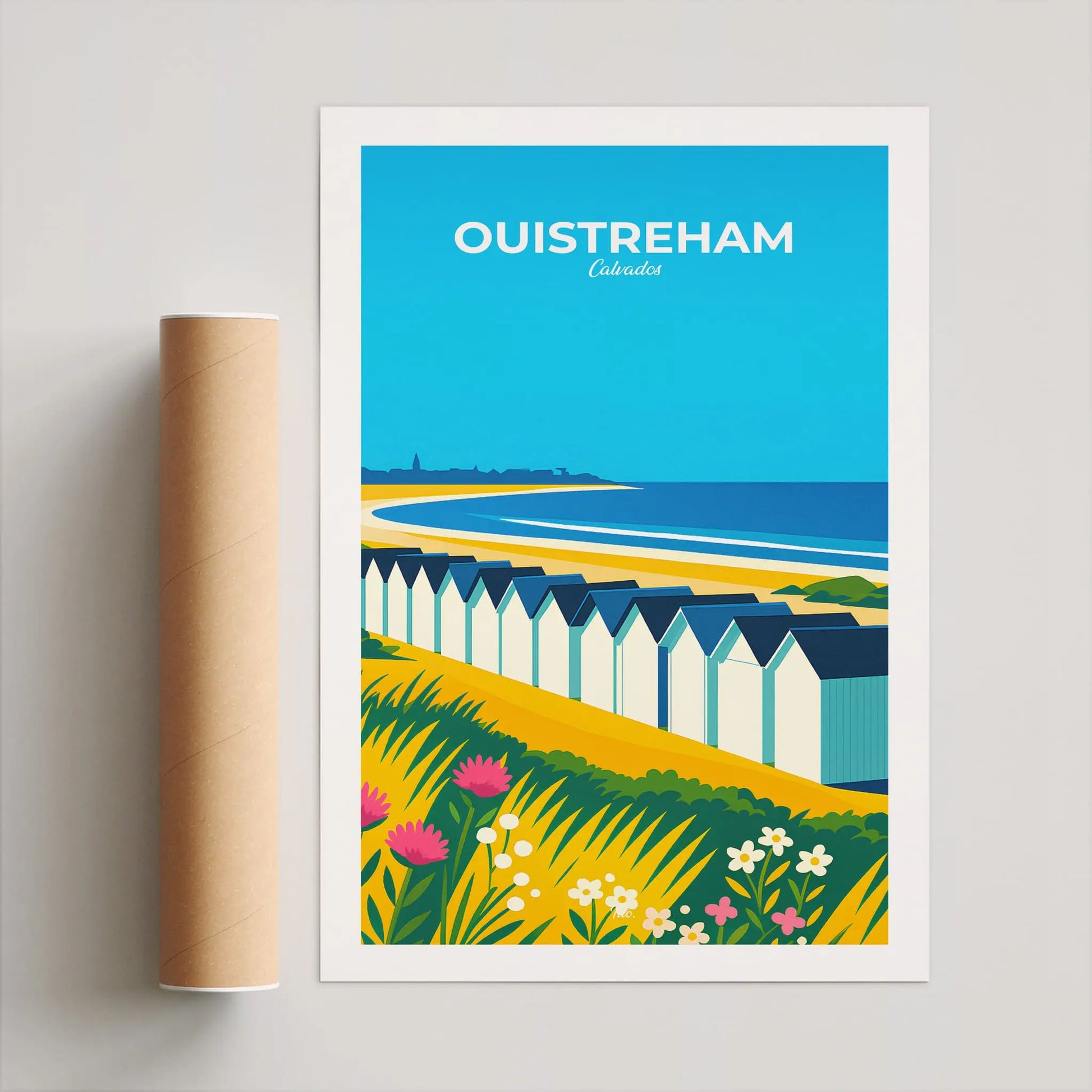 Affiche Ouistreham - Poster vintage, impression artistique murale
