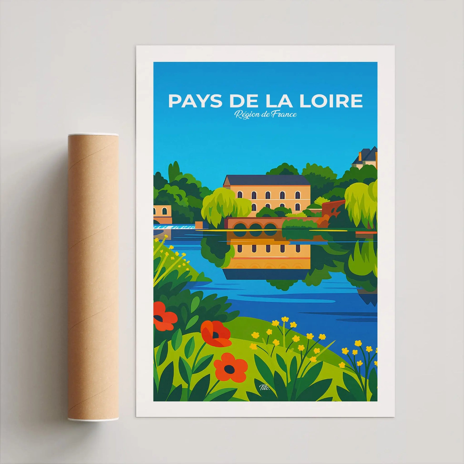 Affiche Pays de la Loire - Poster vintage, impression artistique murale