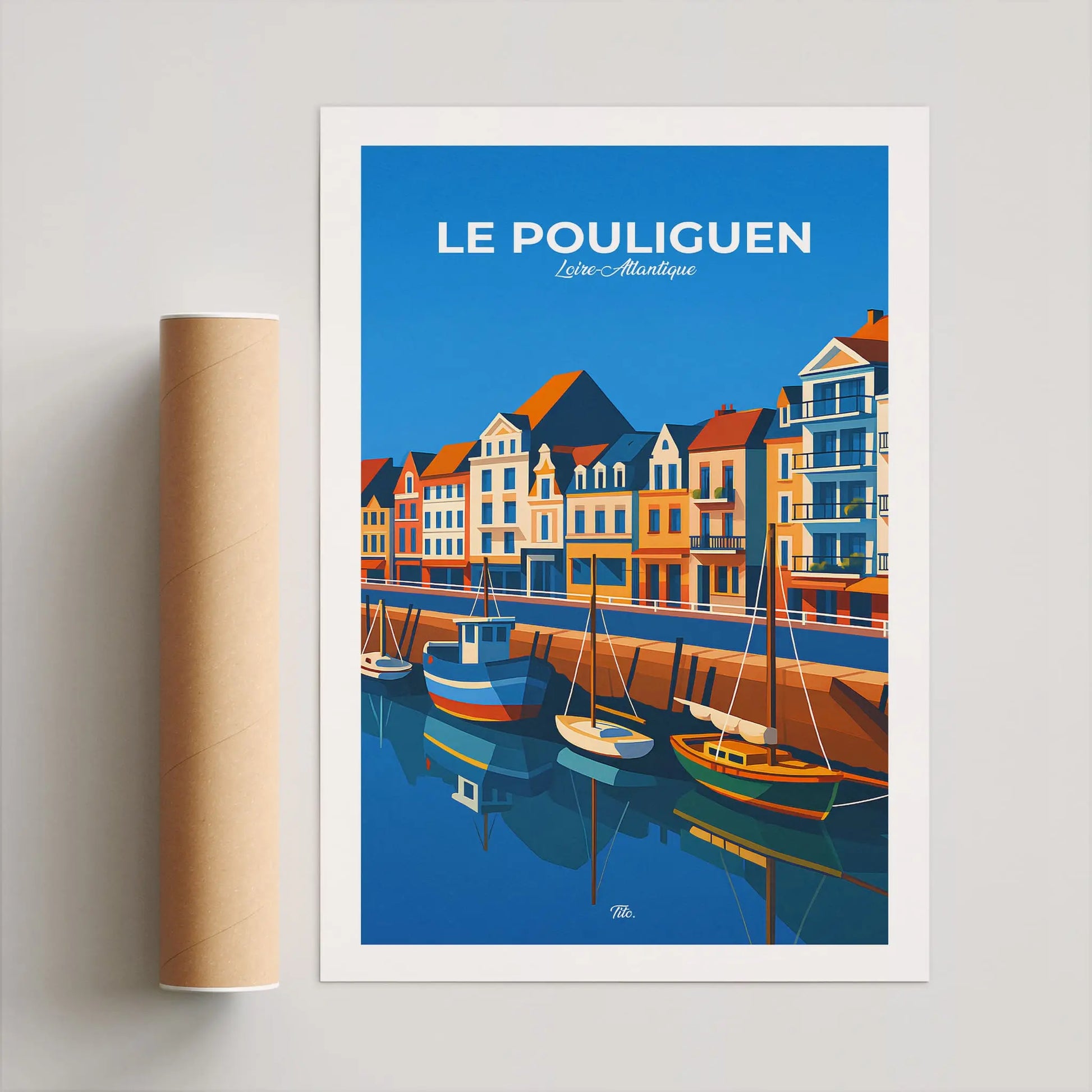 Affiche Le Pouliguen - Poster vintage, impression artistique murale