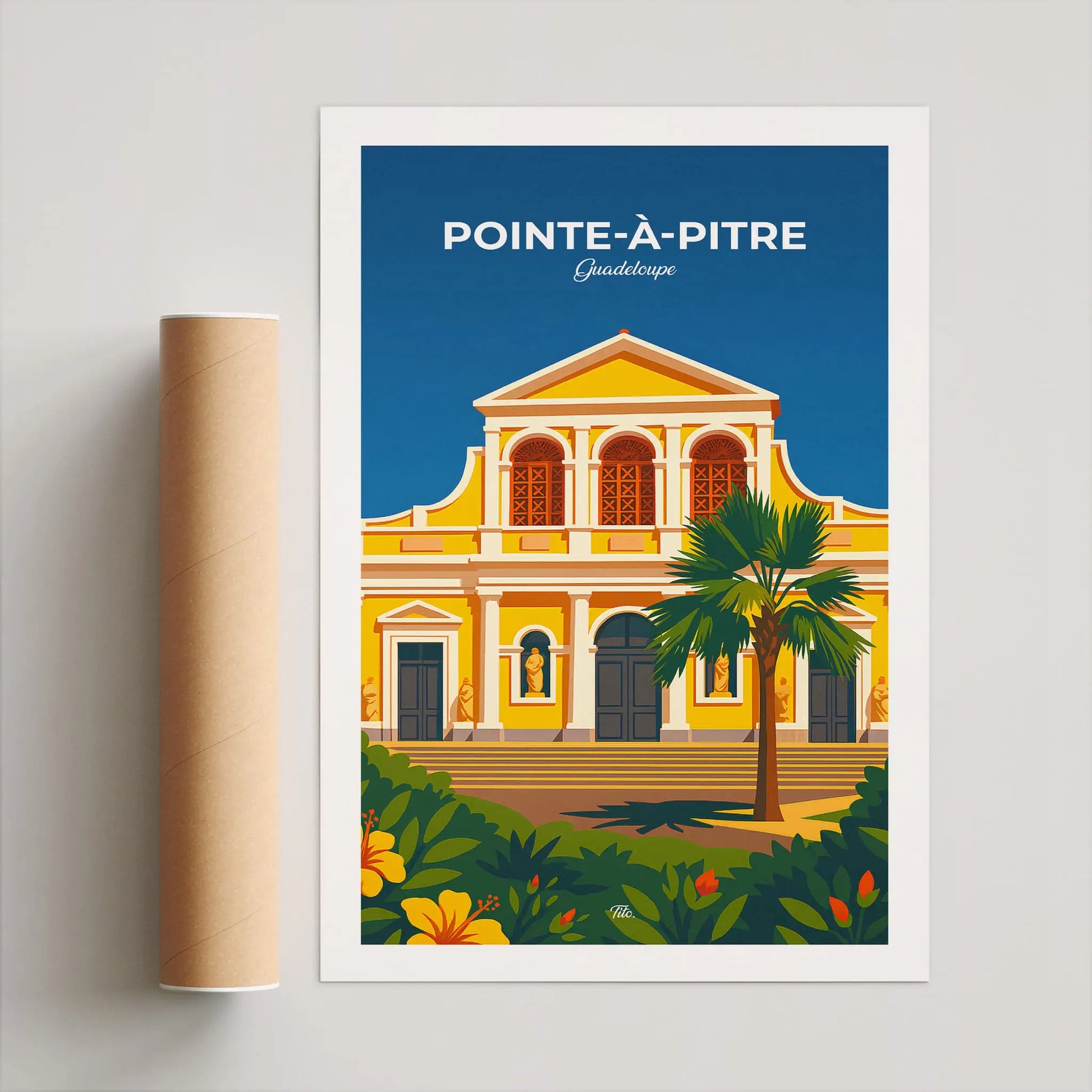 Affiche Pointe-à-Pitre - Poster vintage, impression artistique murale