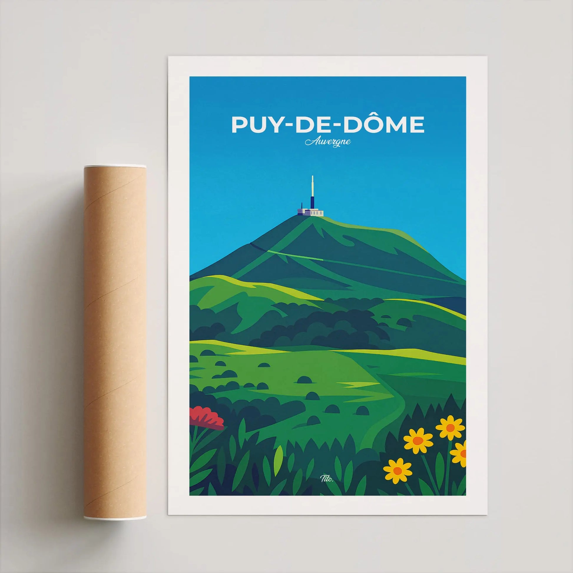 Affiche Puy-de-Dôme - Poster vintage, impression artistique murale