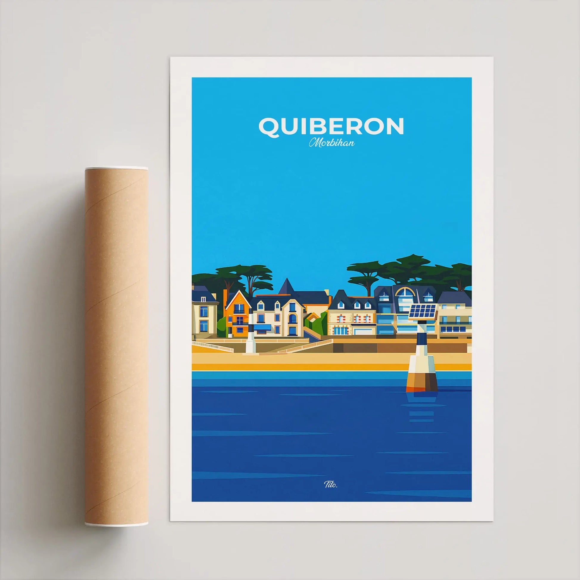 Affiche Quiberon - Poster vintage, impression artistique murale