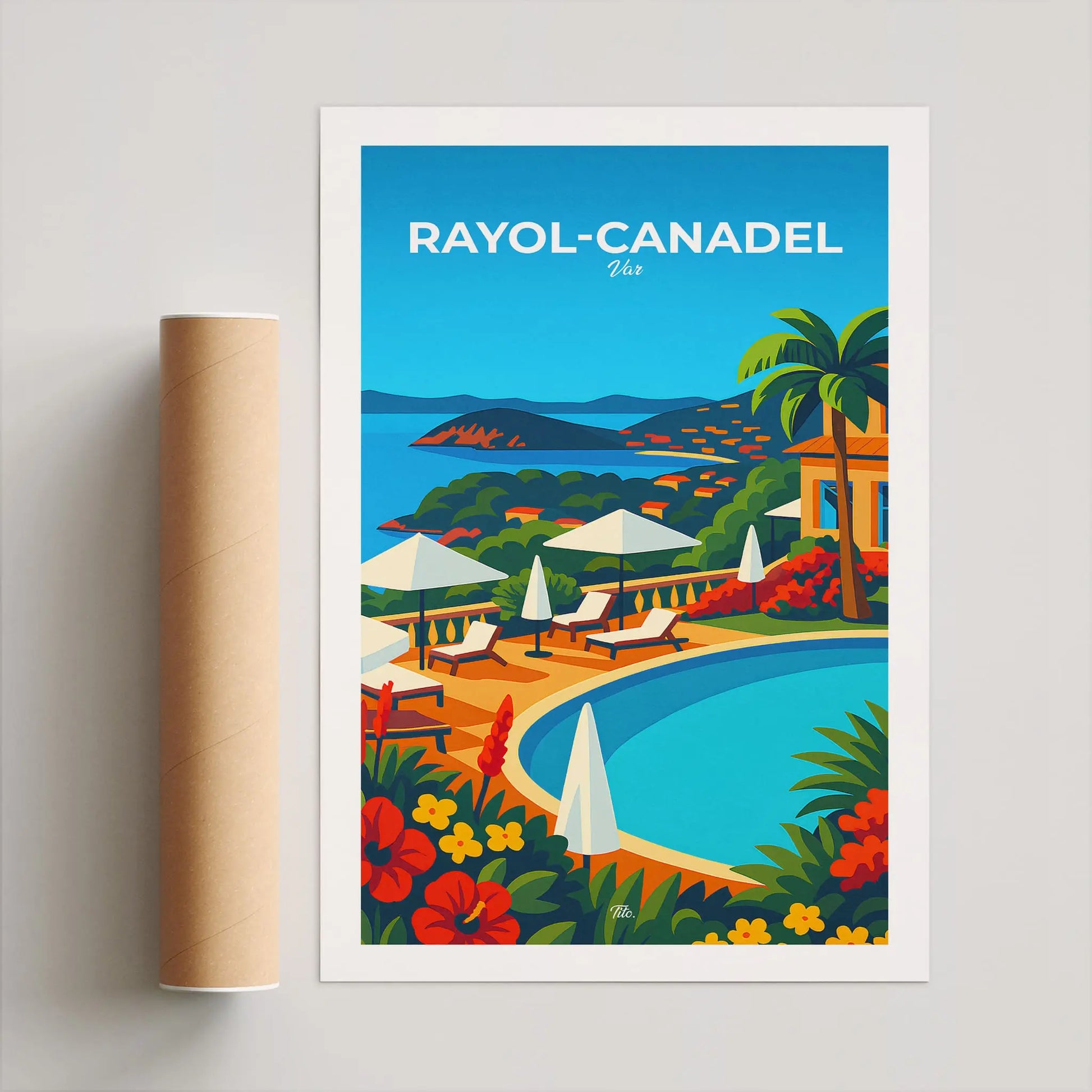 Affiche Rayol-Canadel - Poster vintage, impression artistique murale