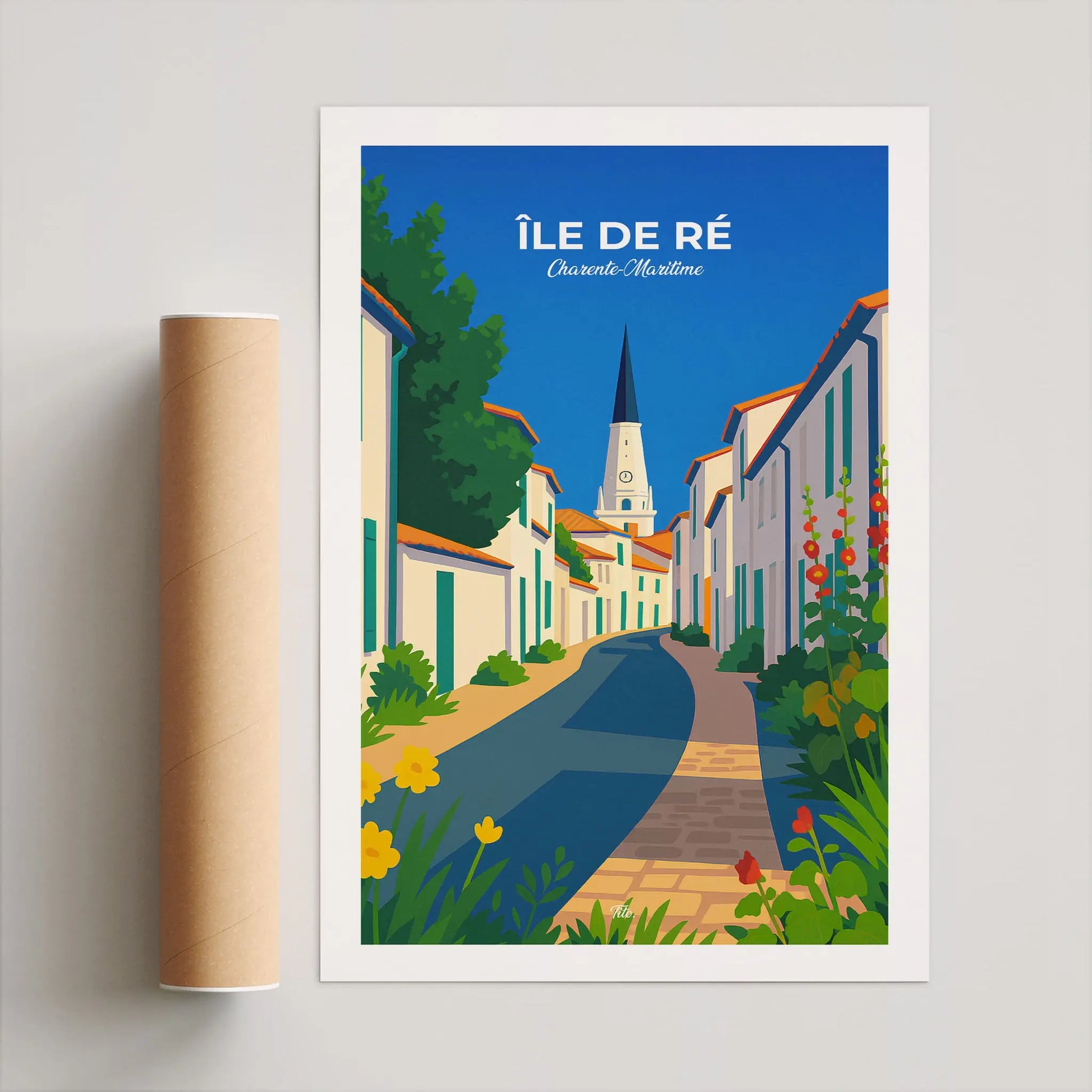 Affiche Île de Ré - Poster vintage, impression artistique murale