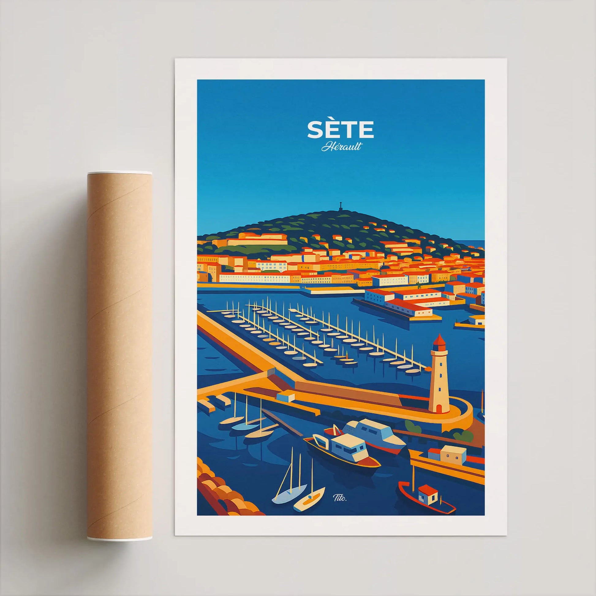 Affiche Sète - Poster vintage, impression artistique murale