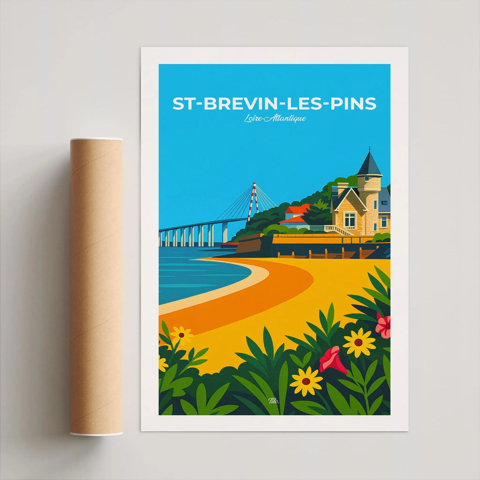 Affiche Saint-Brevin-les-Pins - Poster vintage, impression artistique murale
