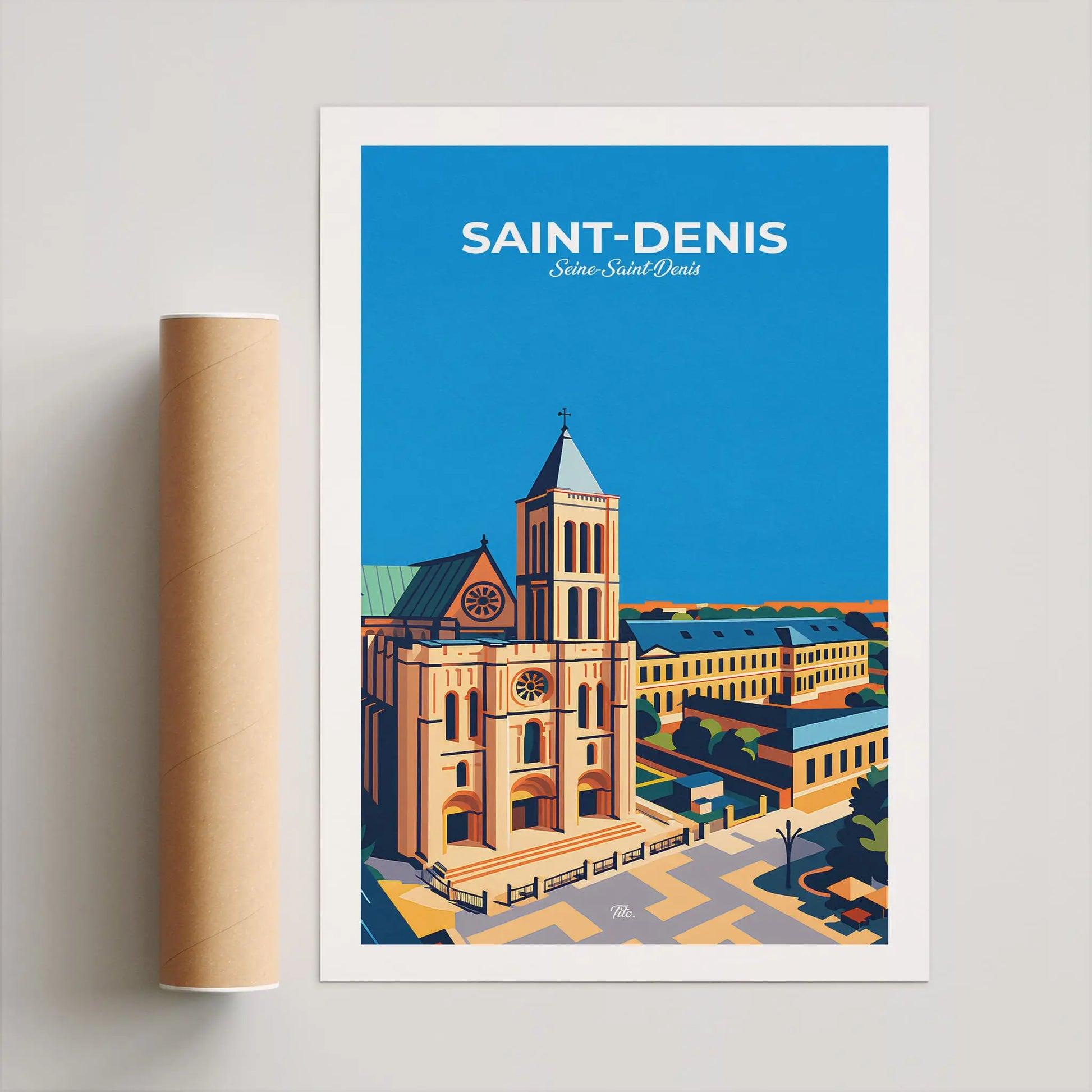 Affiche Saint-Denis - Poster vintage, impression artistique murale