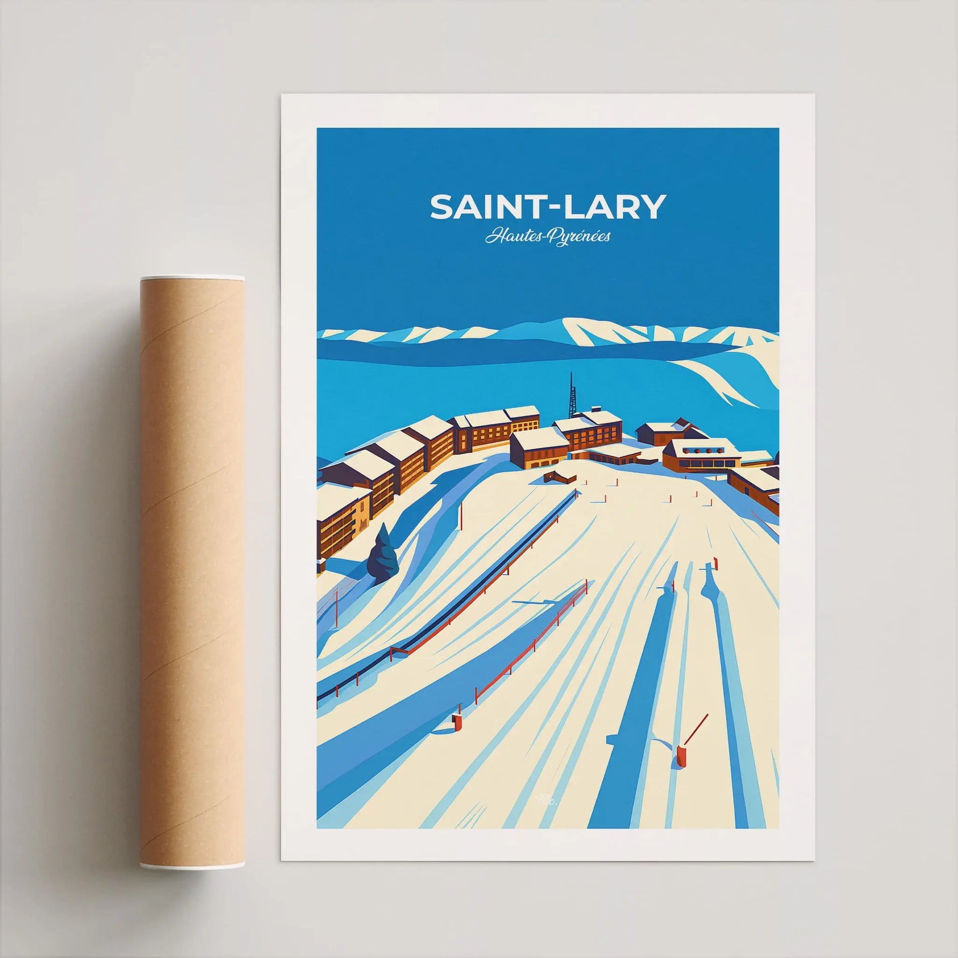 Affiche Saint-Lary - Poster vintage, impression artistique murale