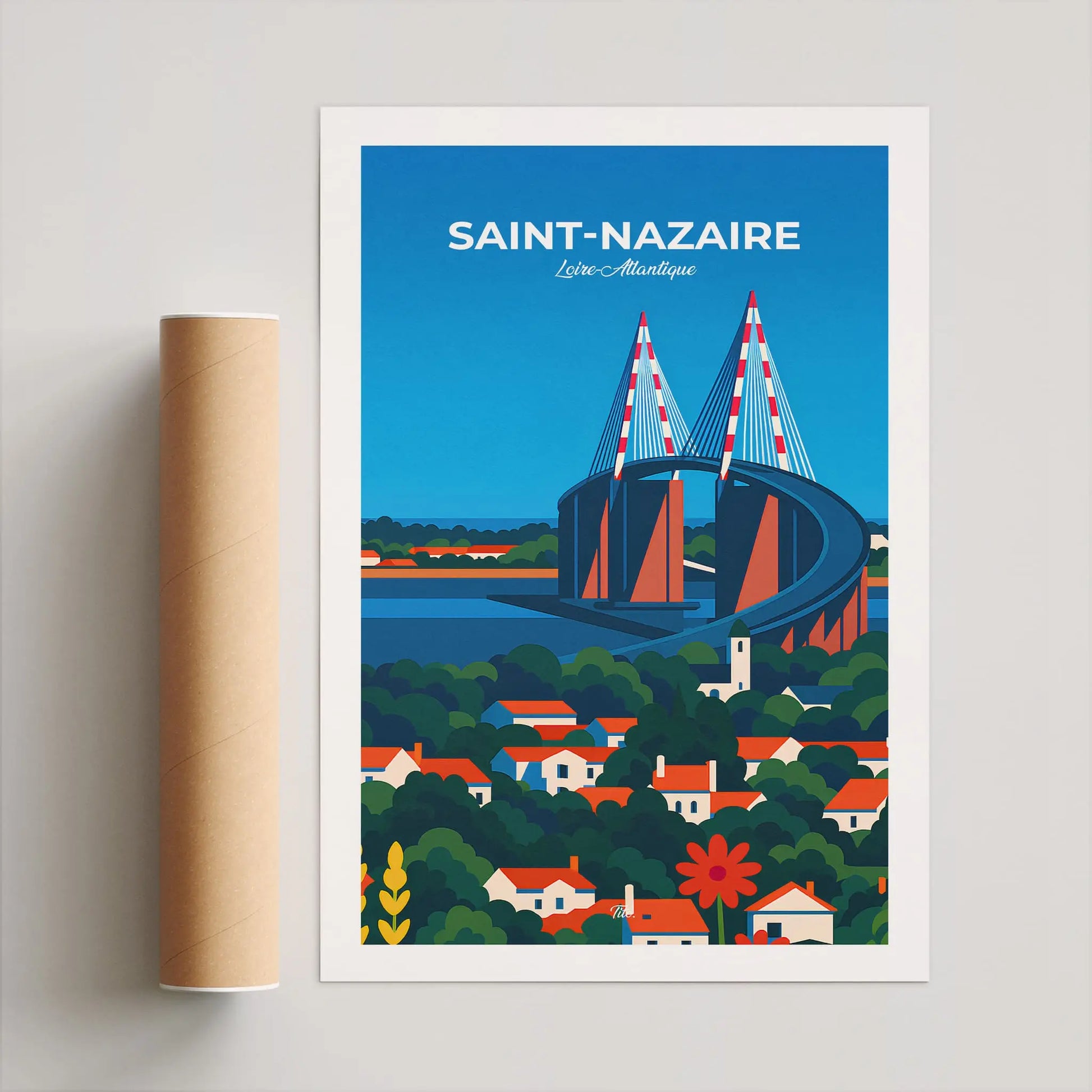 Affiche Saint-Nazaire - Poster vintage, impression artistique murale