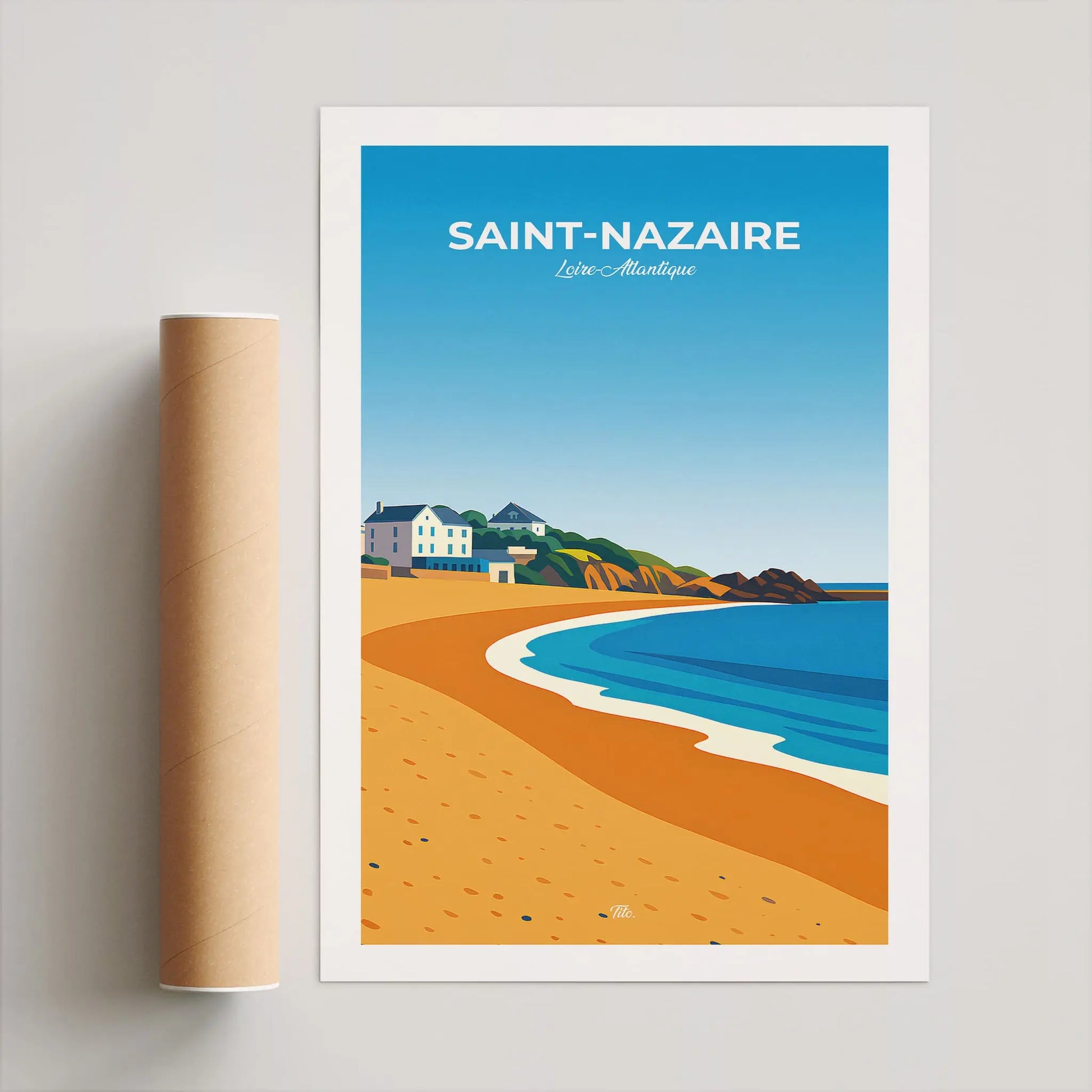 Affiche Saint-Nazaire - Poster vintage, impression artistique murale