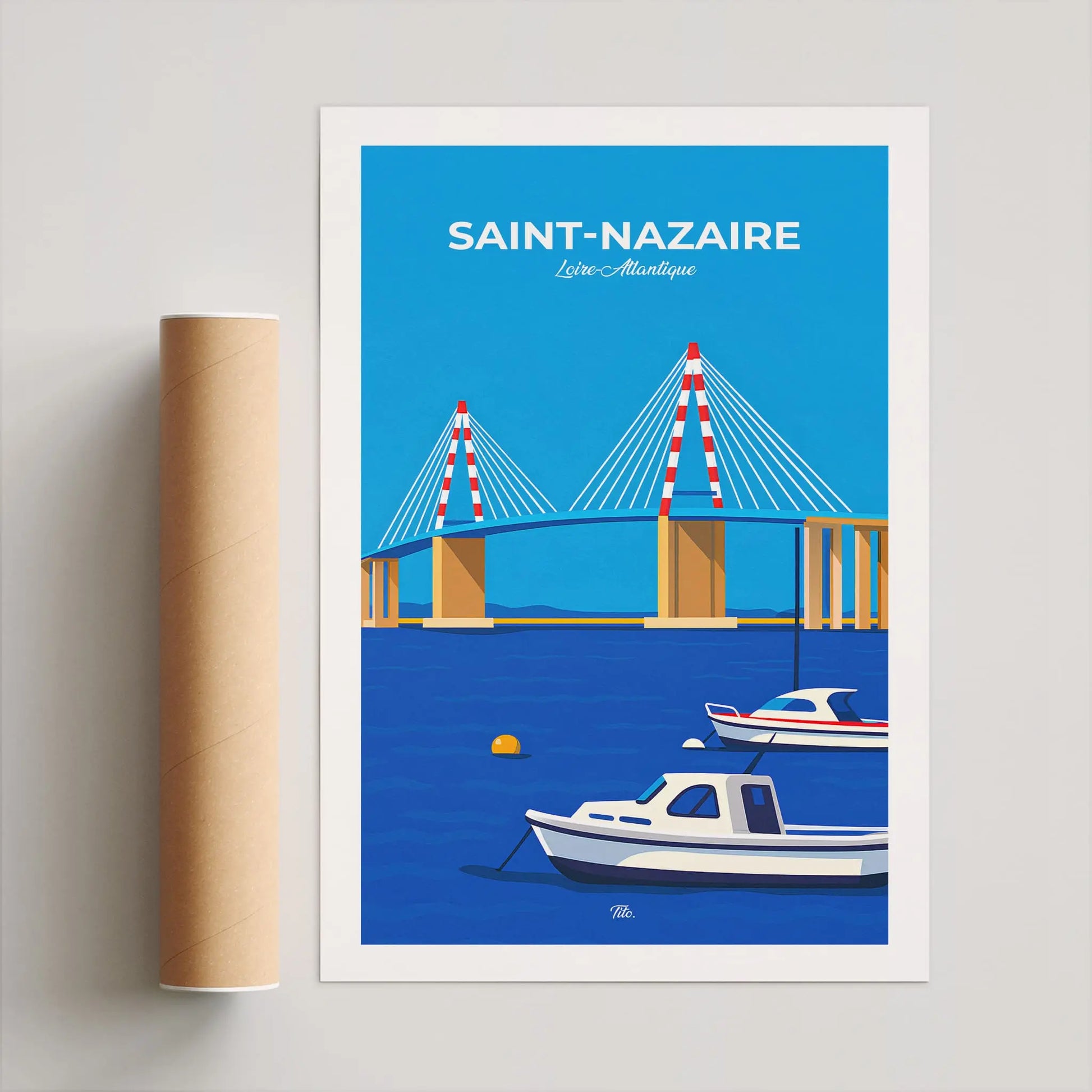 Affiche Saint-Nazaire - Poster vintage, impression artistique murale