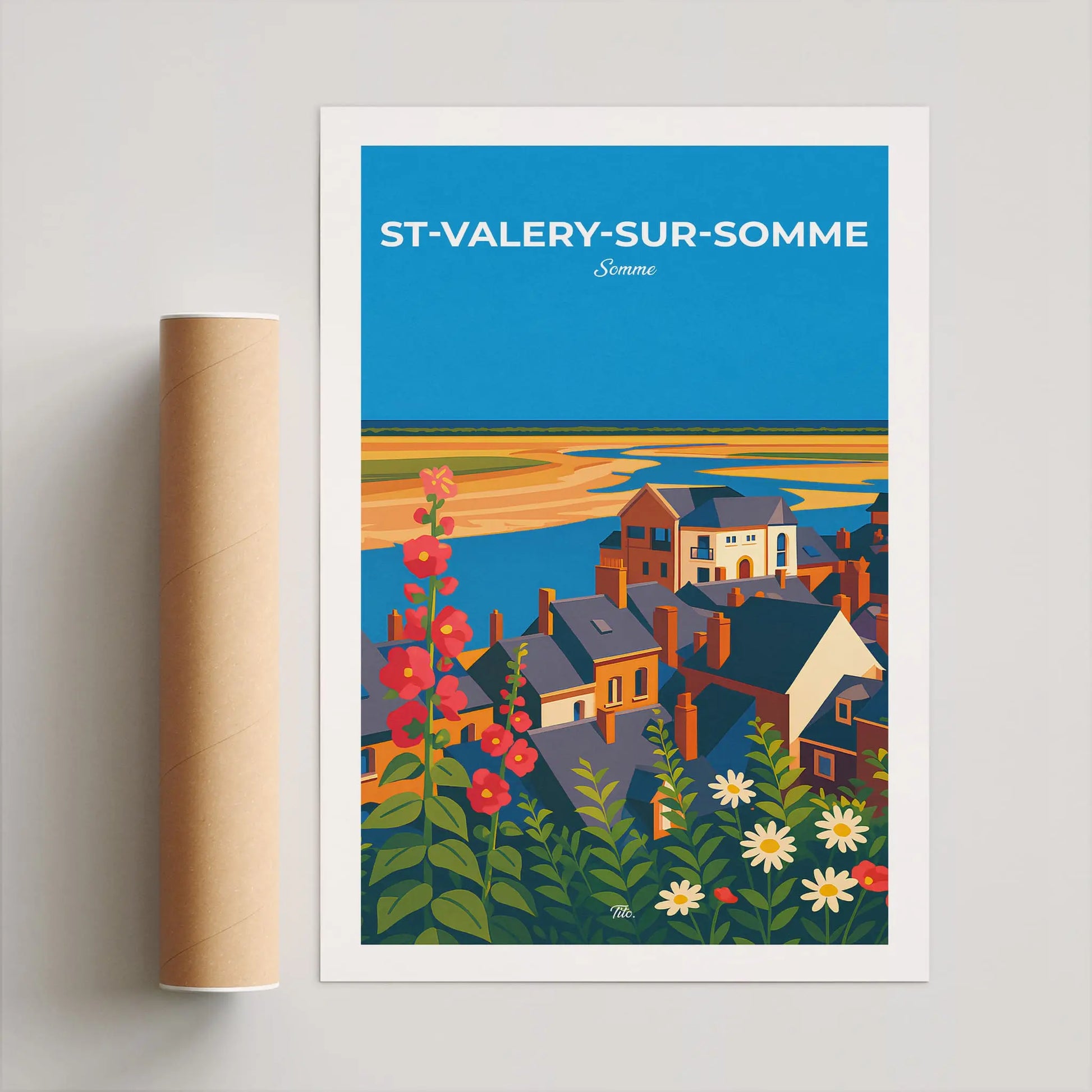 Affiche Saint-Valery-sur-Somme - Poster vintage, impression artistique murale