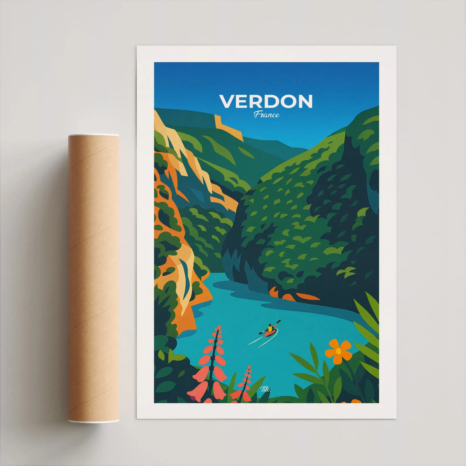 Affiche Verdon - Poster vintage, impression artistique murale