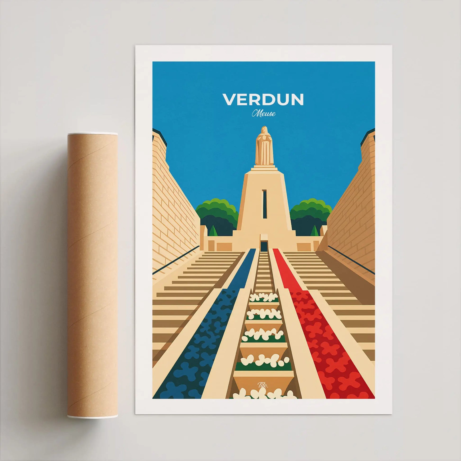 Affiche Verdun - Poster vintage, impression artistique murale