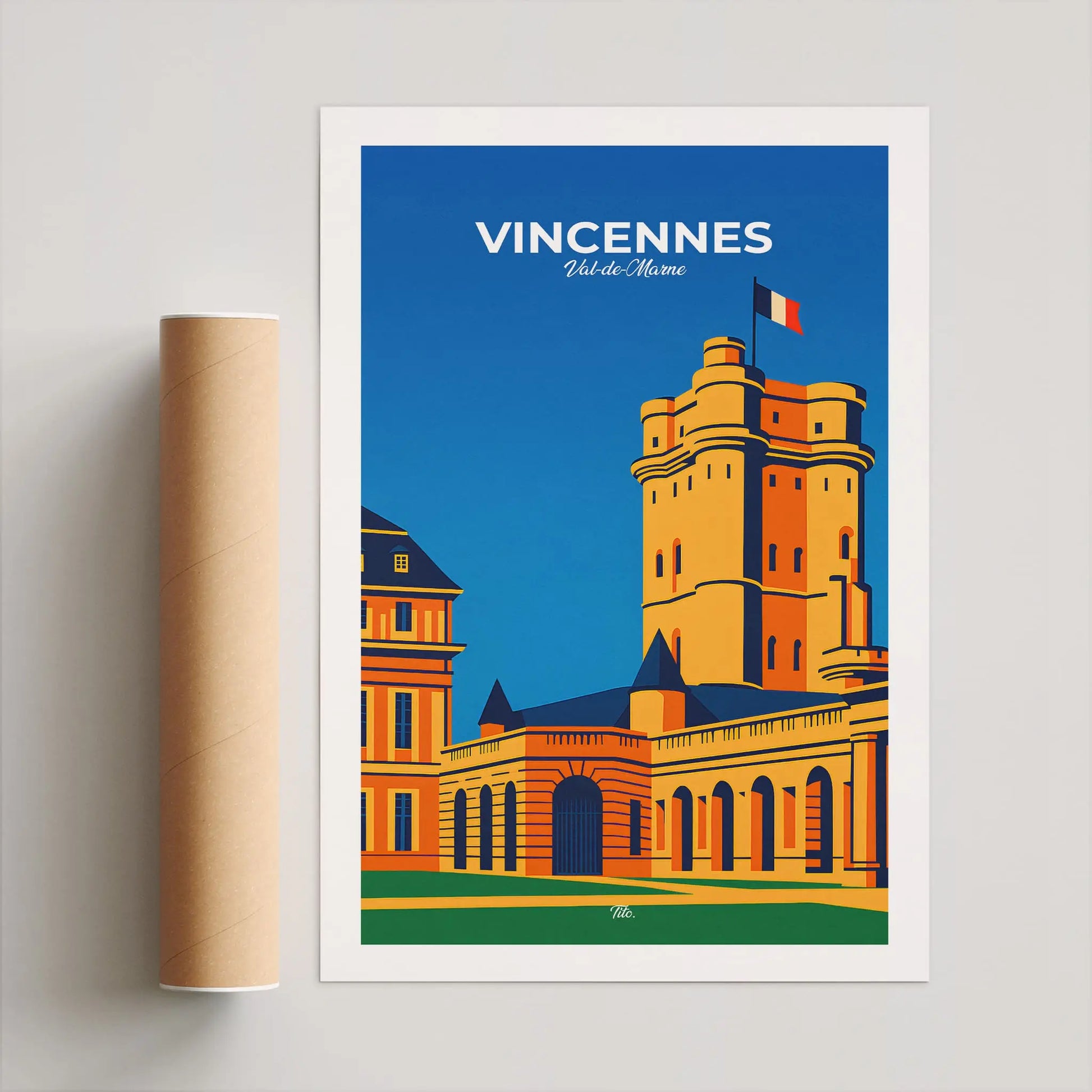 Affiche Vincennes - Poster vintage, impression artistique murale