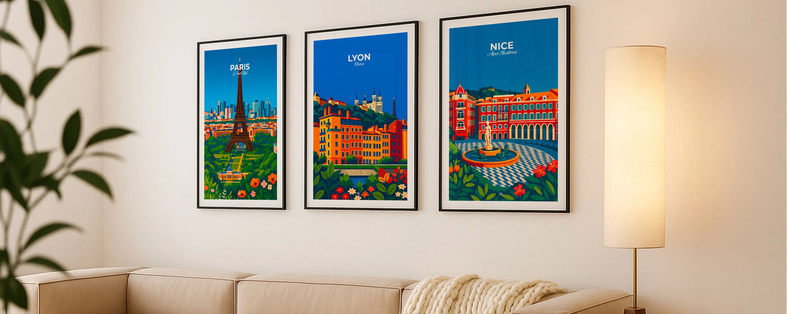 Affiches de villes et régions de France illustrées